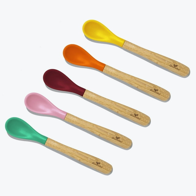 Bamboo Infant Spoons - BLW Baby Self Feeding Spoon | Thin - Long Avanchy