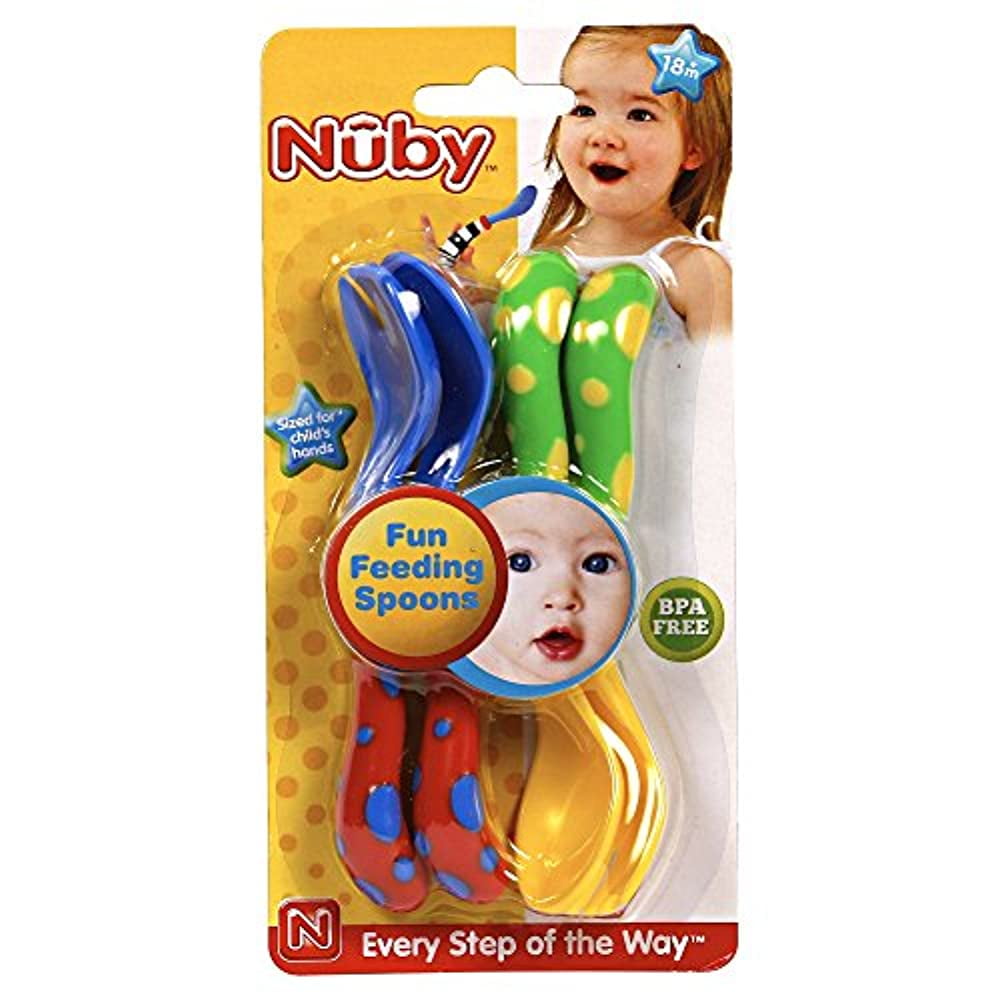 Nuby Fun Feeding Spoons & Forks 2-Pack (one size, Yellow/Blue) NUBY