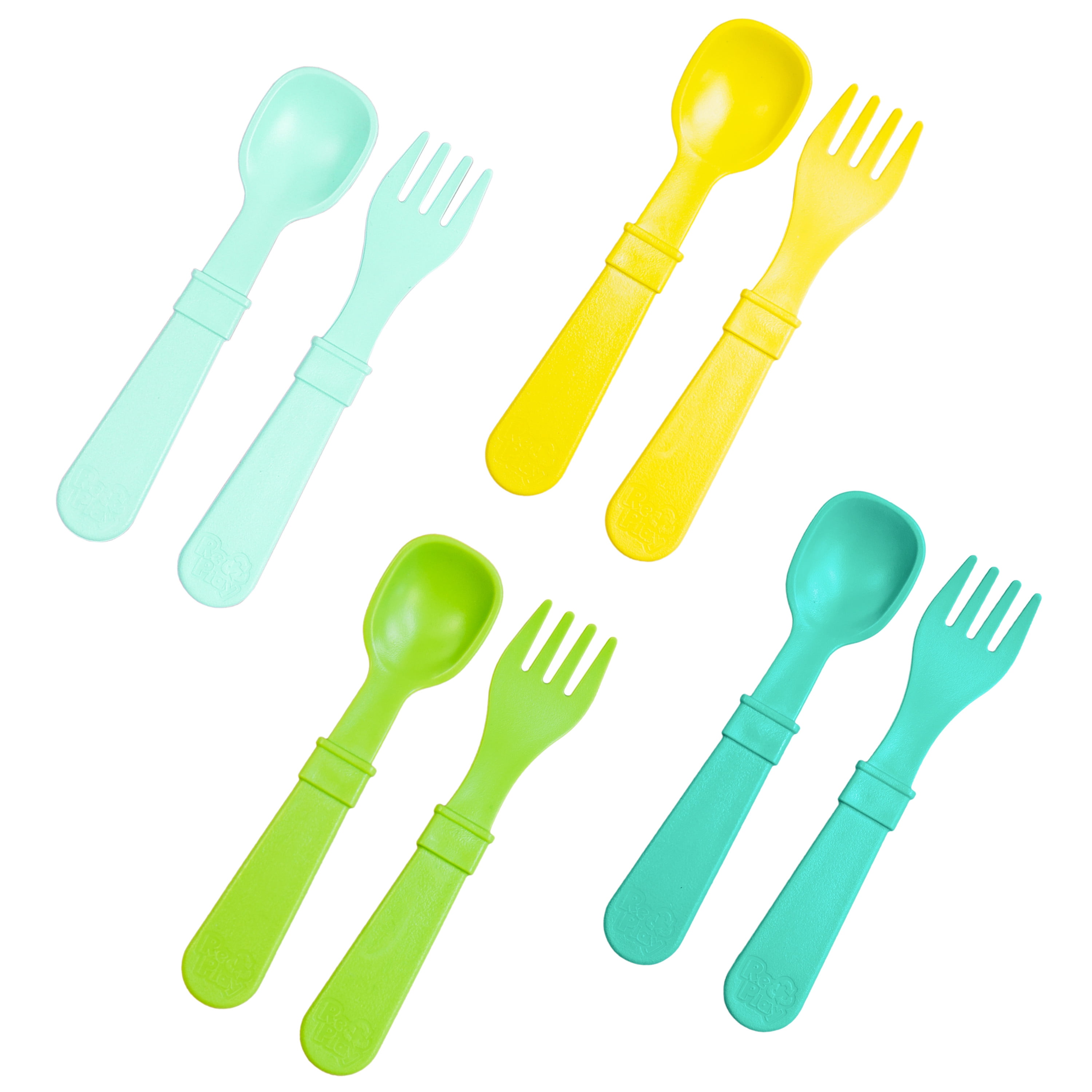 Re-Play Toddler Utensils Kids Silverware 8pk BPA Free Baby Utensils Primary Re-Play