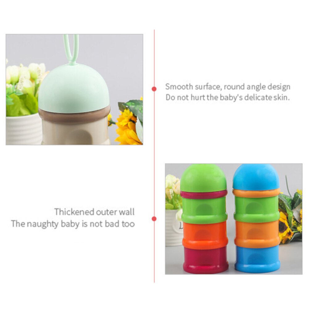 GZKN 3 Compartments Baby Milk Powder Formula Dispenser Snack Food Storage Container GZKN