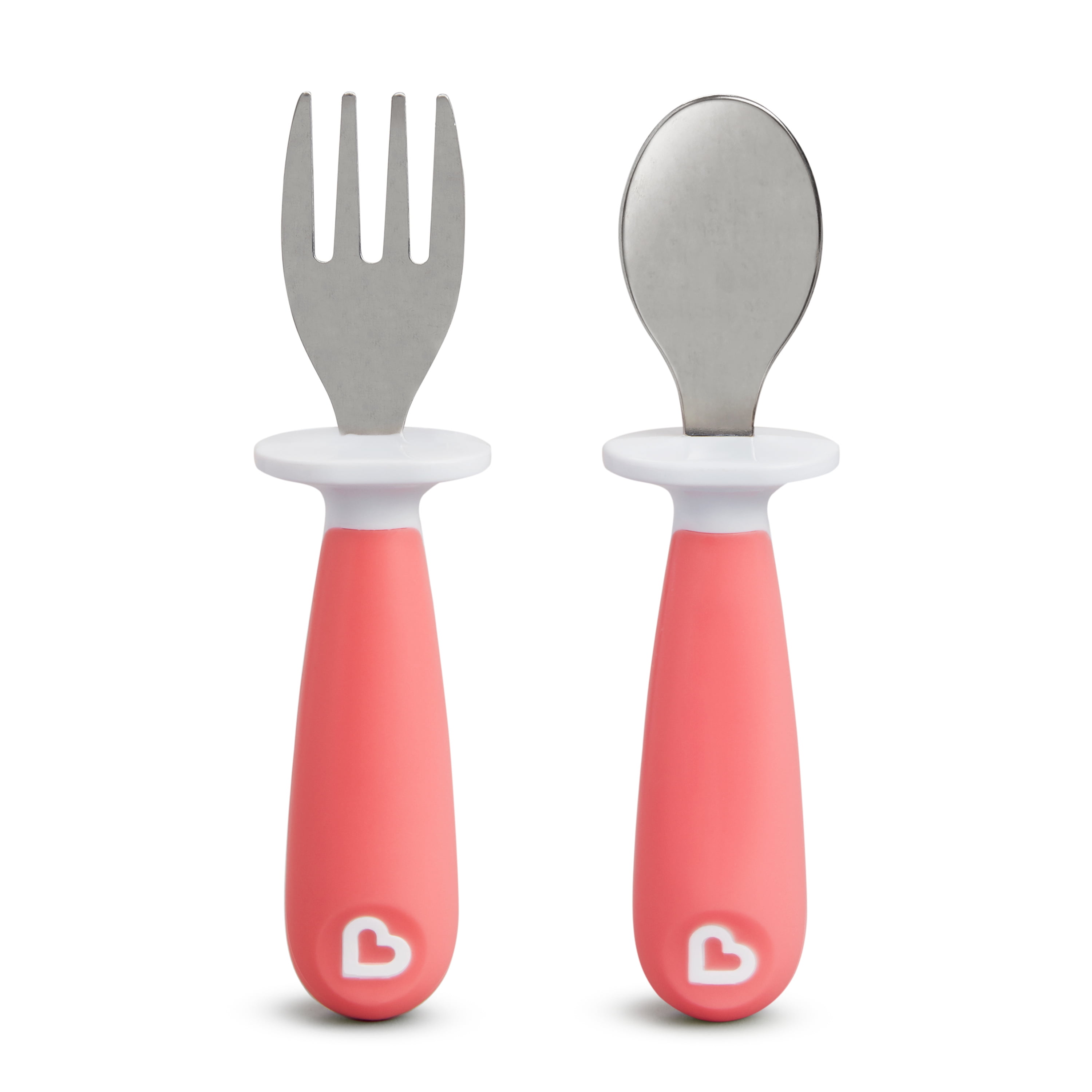 Munchkin® Raise™ Toddler Fork & Spoon Utensil Set, Pink Munchkin