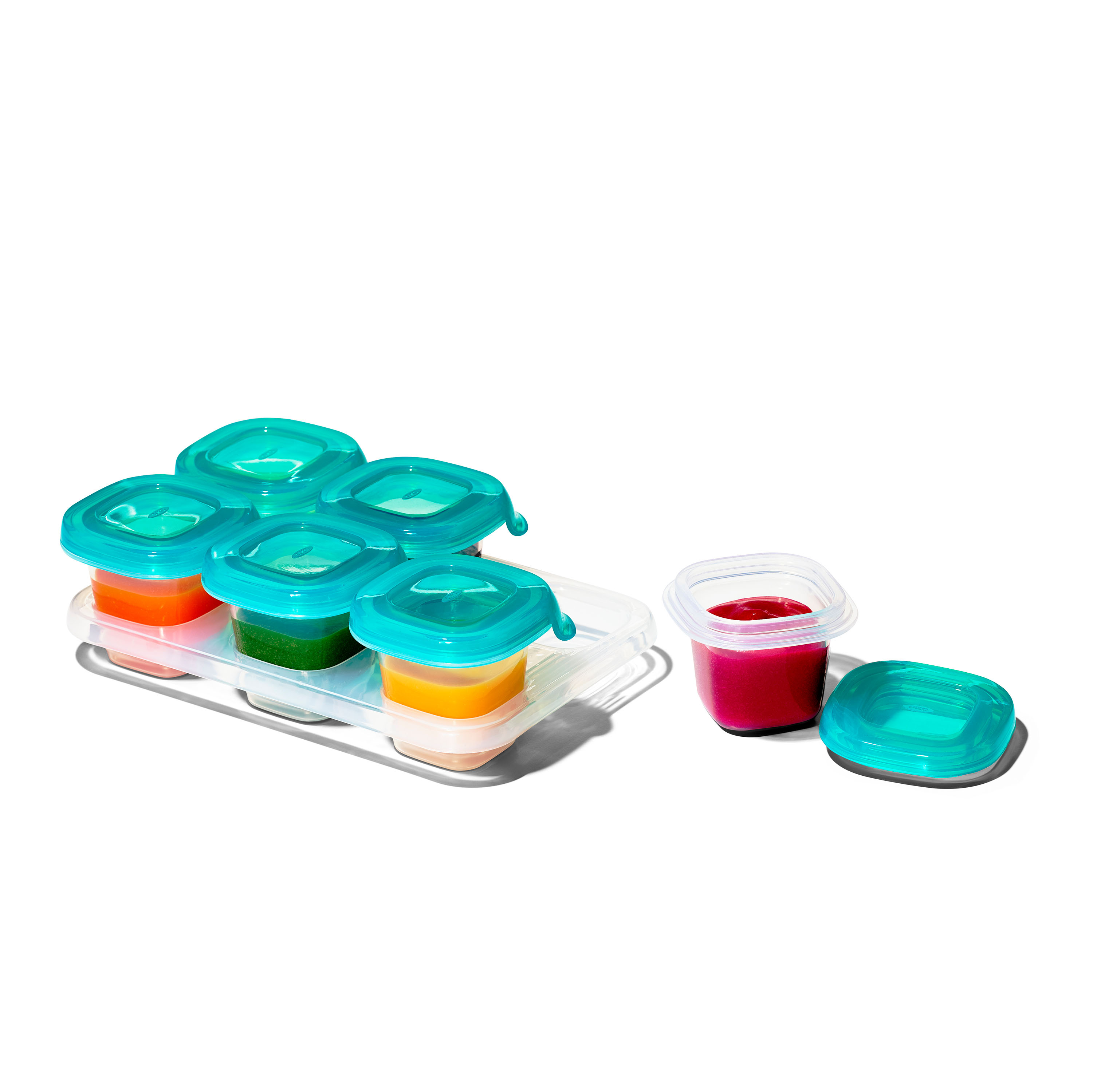 OXO Tot Silicone Baby Blocks (2-oz) - Teal Oxo