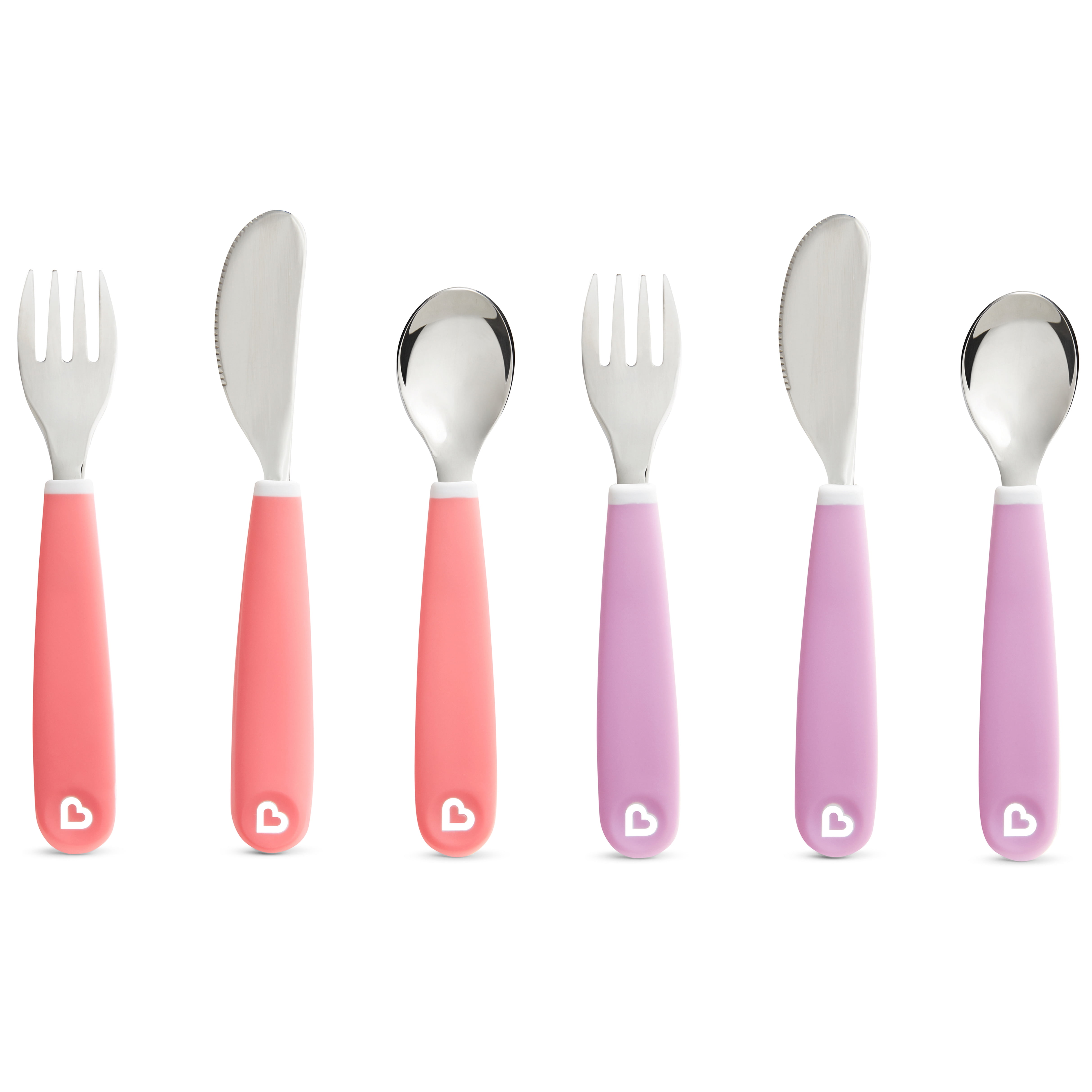 Munchkin® Splash™ Toddler Fork, Knife and Spoon Utensil Set, 6 Pack, Pink/Purple, Unisex Munchkin