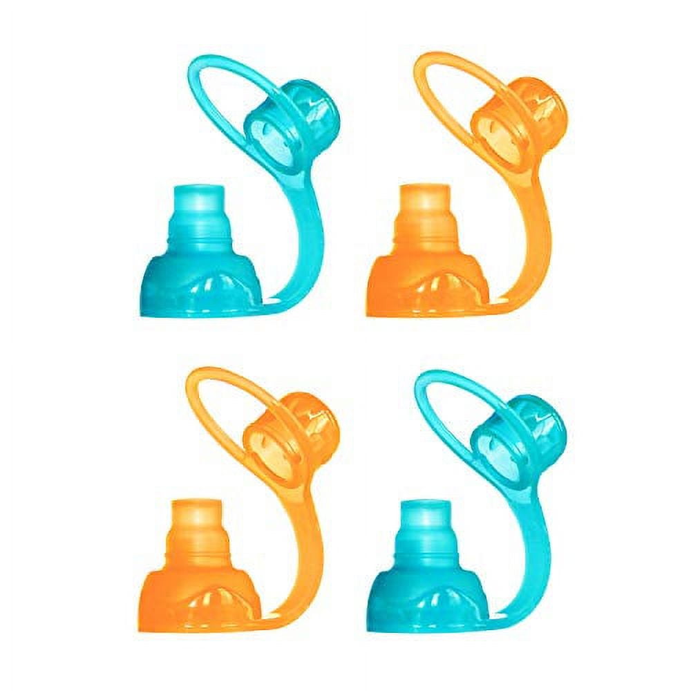 ChooMee SoftSip Food Pouch Top | Baby Led Weaning | No Spill Flow Control Valve, Protects Childs Mouth, 100% Silicone, BPA Free | Swirl Colors, 4 CT ChooMee