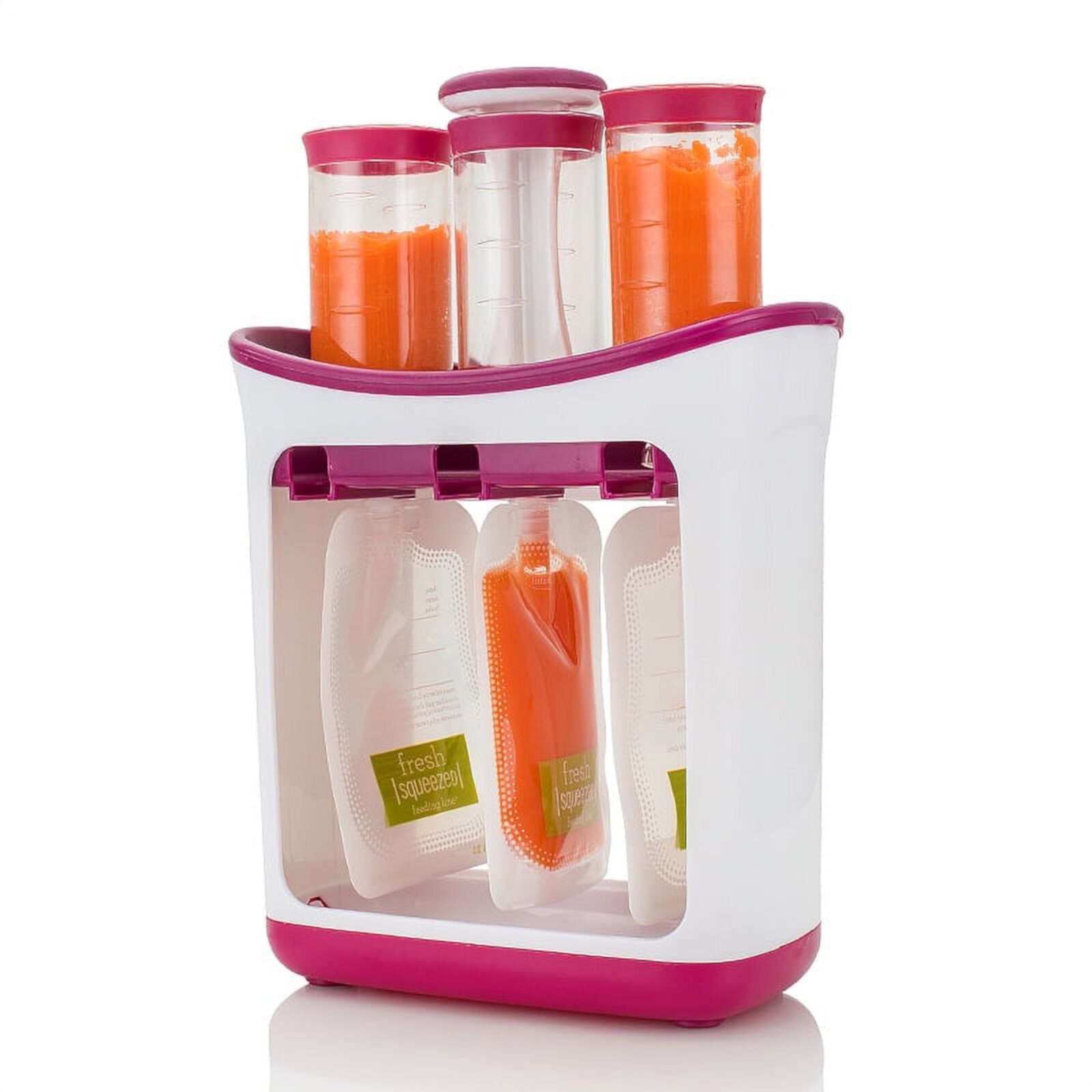 Squeeze Station - Pouch Filling Station for semi-Solid Food for Babies and Toddlers, Dishwasher Safe+10 POUCH Infant Baby Feeding Food Squeeze Toddler General