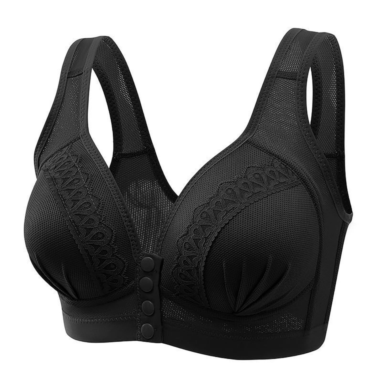 BZGTZT Front Closure Thin Comfortable Vest Bra for Women Button Full Support Wireless Bra High Support Bralette BZGTZT