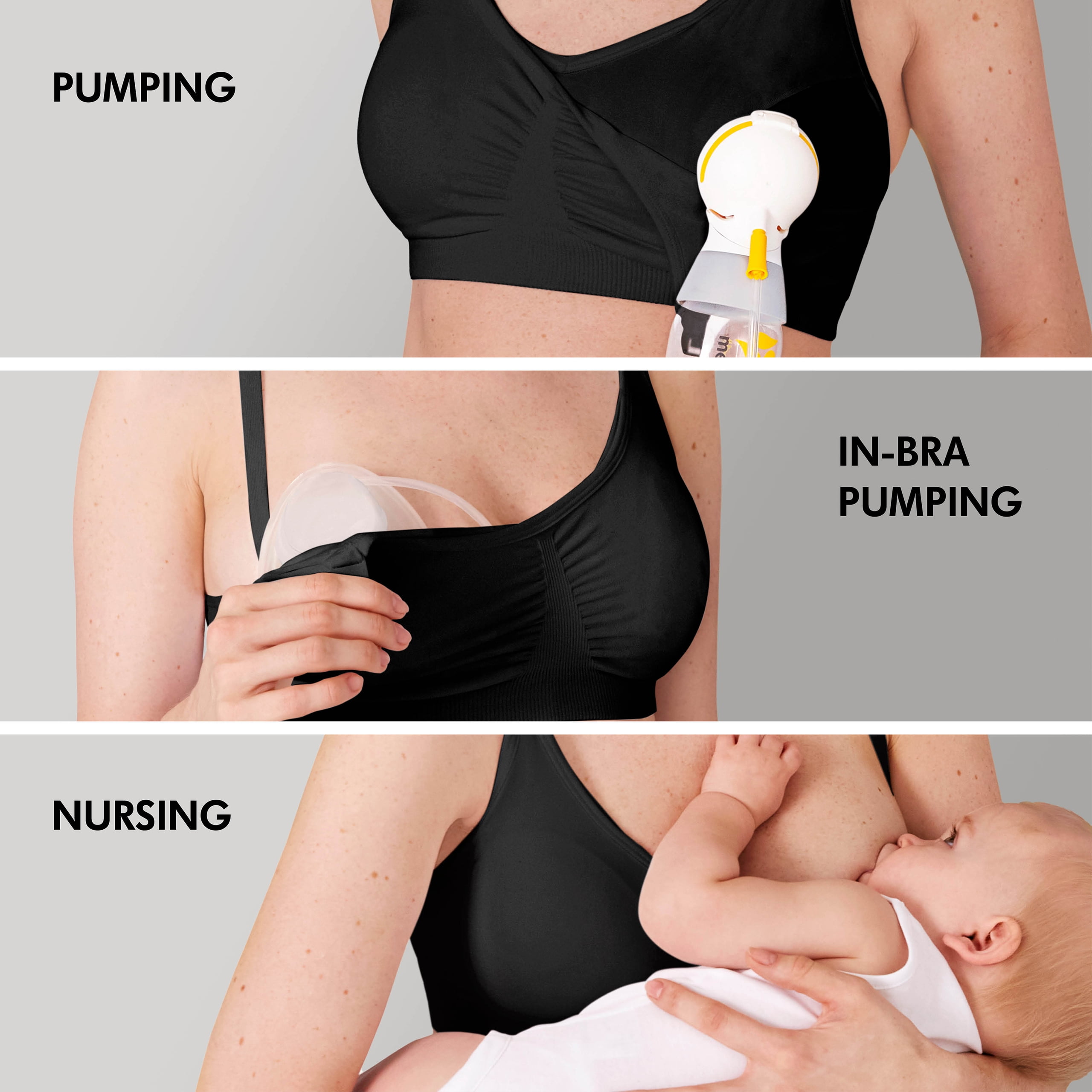 Medela 3 in 1 Pumping & Nursing Bra, Black, Womens Medium, 101043821, 1 Each Medela