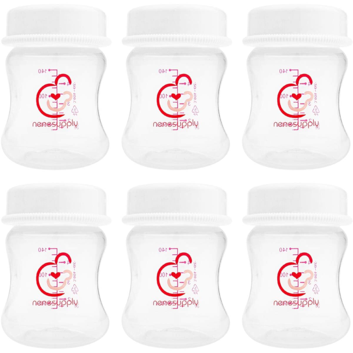 Nenesupply Storage Bottles Collection Bottles for Spectra S1 S2 Motif Luna Breast Pumps 4pc 9oz 280ml With Collar and Sealing Discs. Breastmilk Storage Replace Spectra Bottles Wide-Mouth Bottles NENESUPPLY