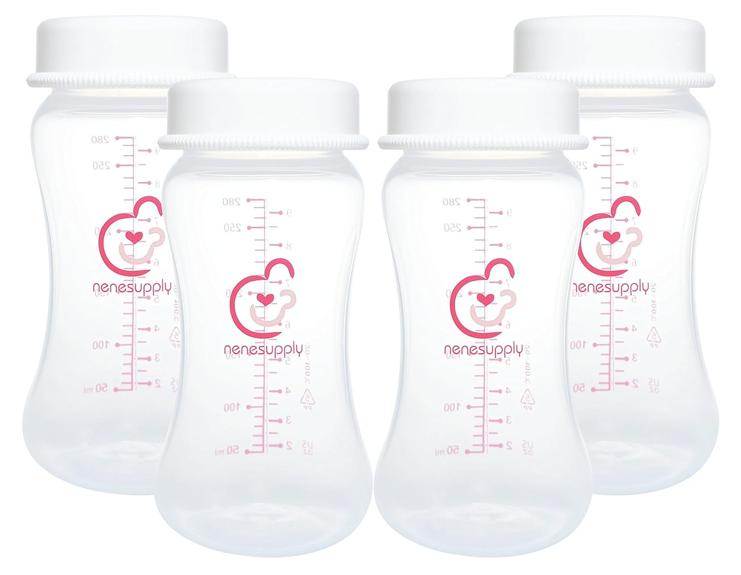 Nenesupply 9oz 4 Count Wide Neck Breast Pump Bottles Use as Bottles for Pumping with Spectra S1 Spectra S2 9 Plus Breast Pumps. Pump Bottles for Spectra Pump. Breastmilk Storage and Collection Bottle NENESUPPLY