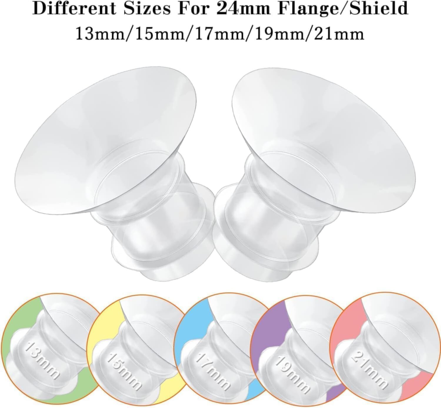 Flange Inserts 20mm for Medela,Spectra 24mm Shields/Flanges,Compatible with Momcozy S12 Pro/S9 Pro/S9/S12 Wearable Breast Pump,Reduce 24mm Nipple Tunnel Down to 20mm,10PCS Winnerw