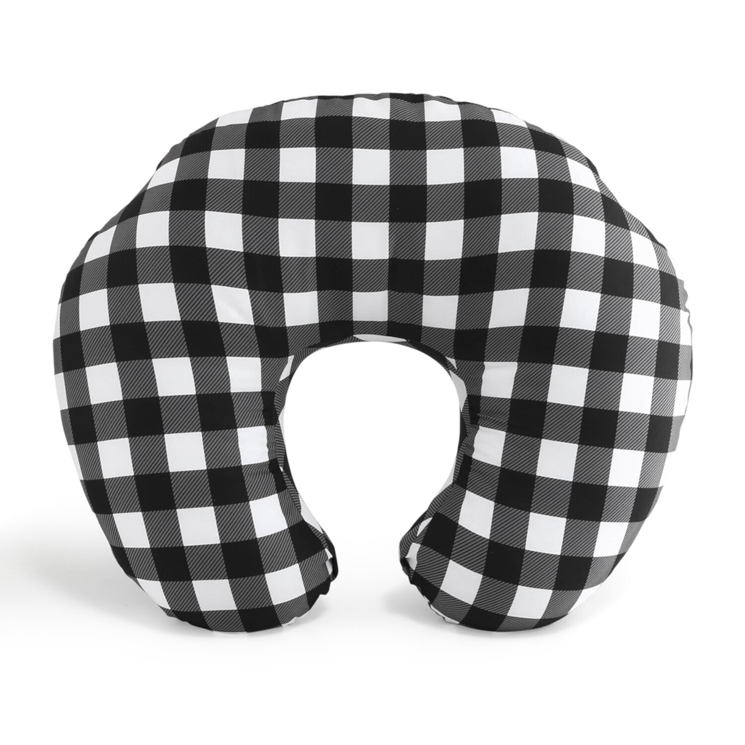 The Peanutshell Nursing Pillow for Breastfeeding, Black and White Buffalo Plaid The Peanutshell