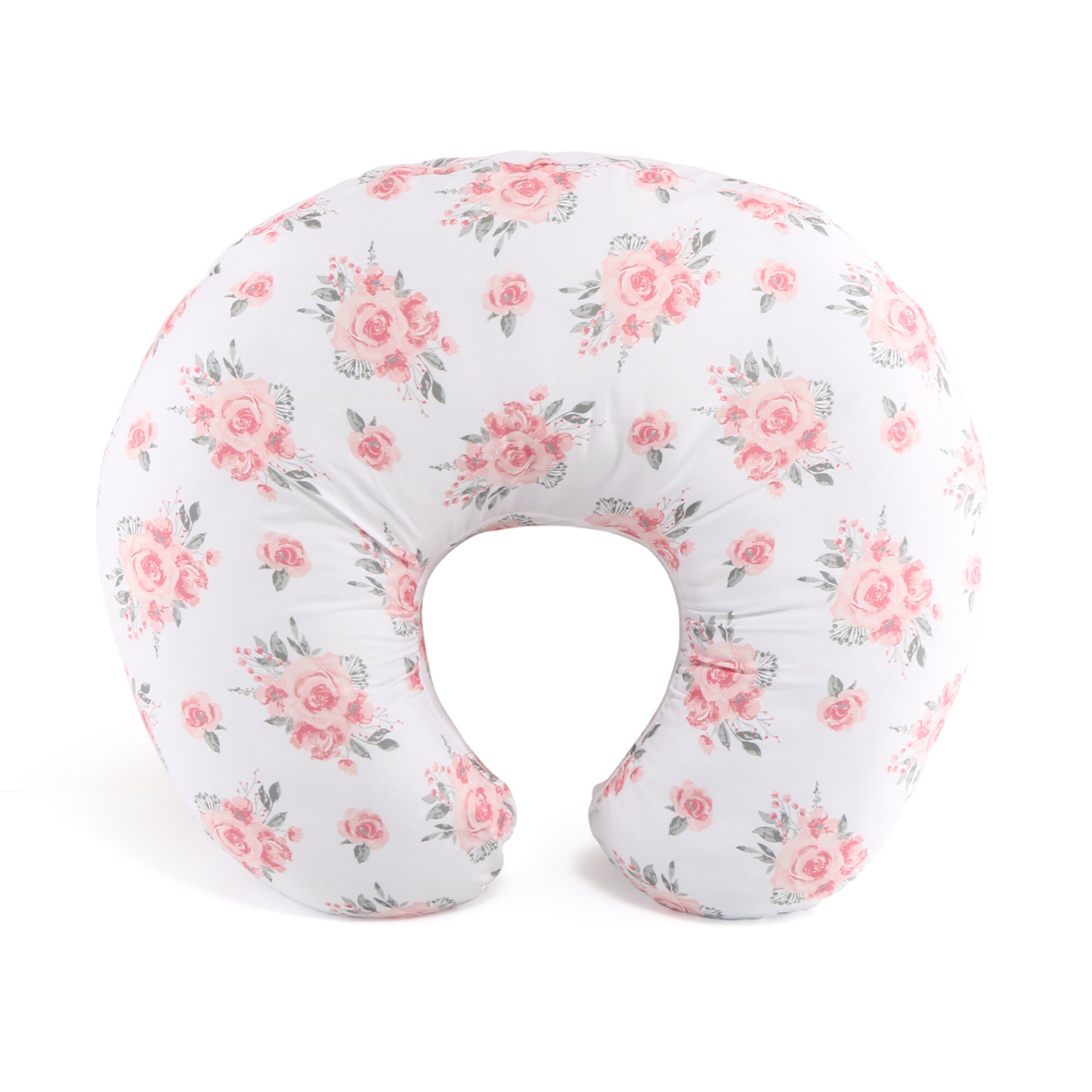 The Peanutshell Pink Floral Nursing Pillow for Breastfeeding The Peanutshell