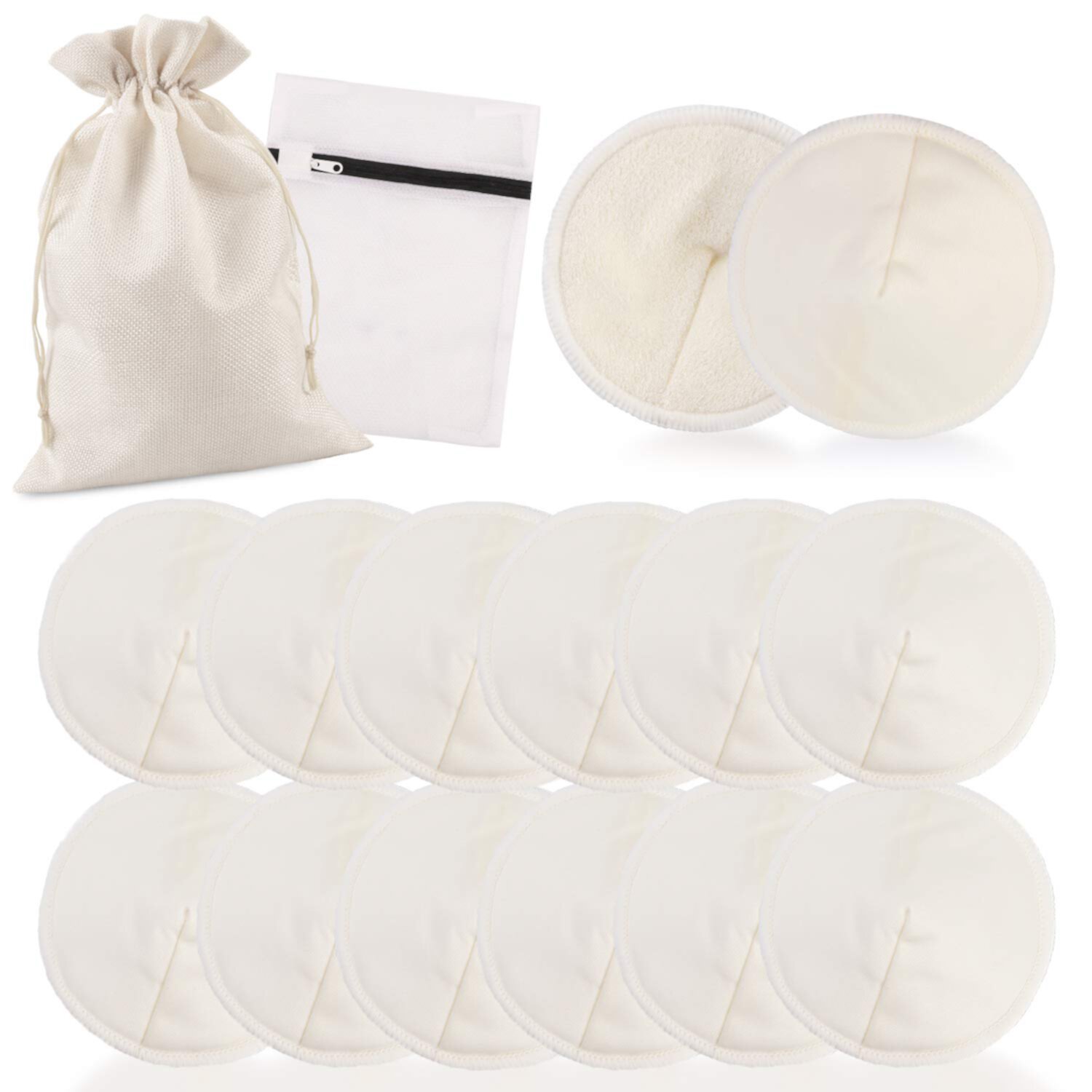 12pcs Washable Bamboo Nursing Pads Organic Breast Pads with Laundry Bag and Storage Bag PHOGARY