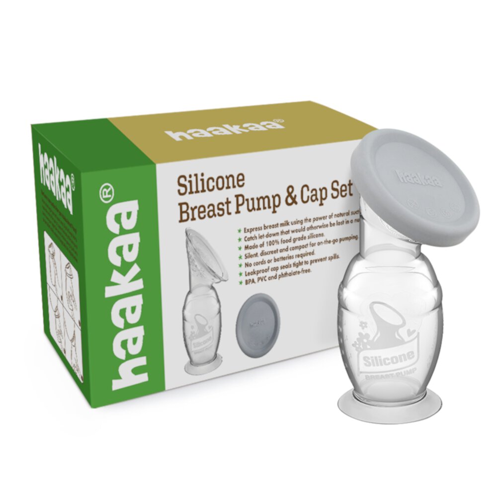 haakaa Extractor de Leche Manual con Base de Succión y Tapa de Silicona Mejorada (5oz/150ml) Haakaa