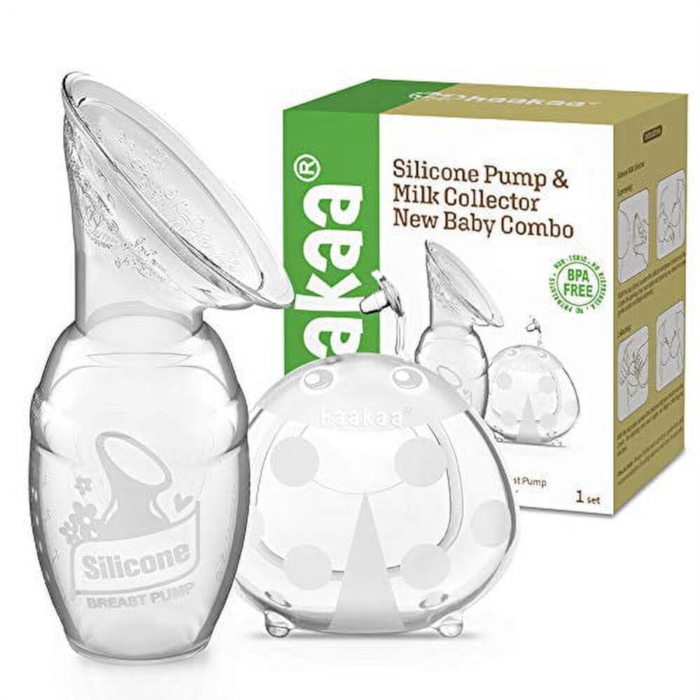 Haakaa Manual Breast Pump & Breast Shell Set for Collecting Breastmilk, BPA Free Haakaa