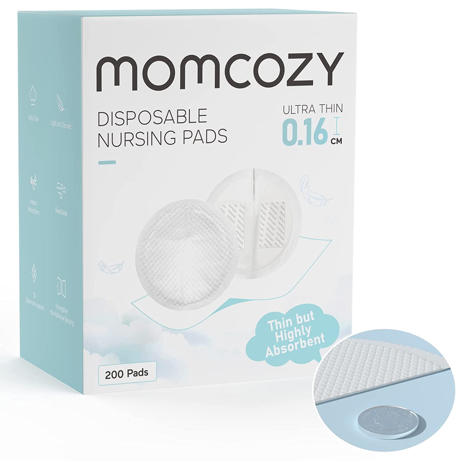 Momcozy Disposable Nursing Pads,Breathable Breast Pads for Breastfeeding Momcozy