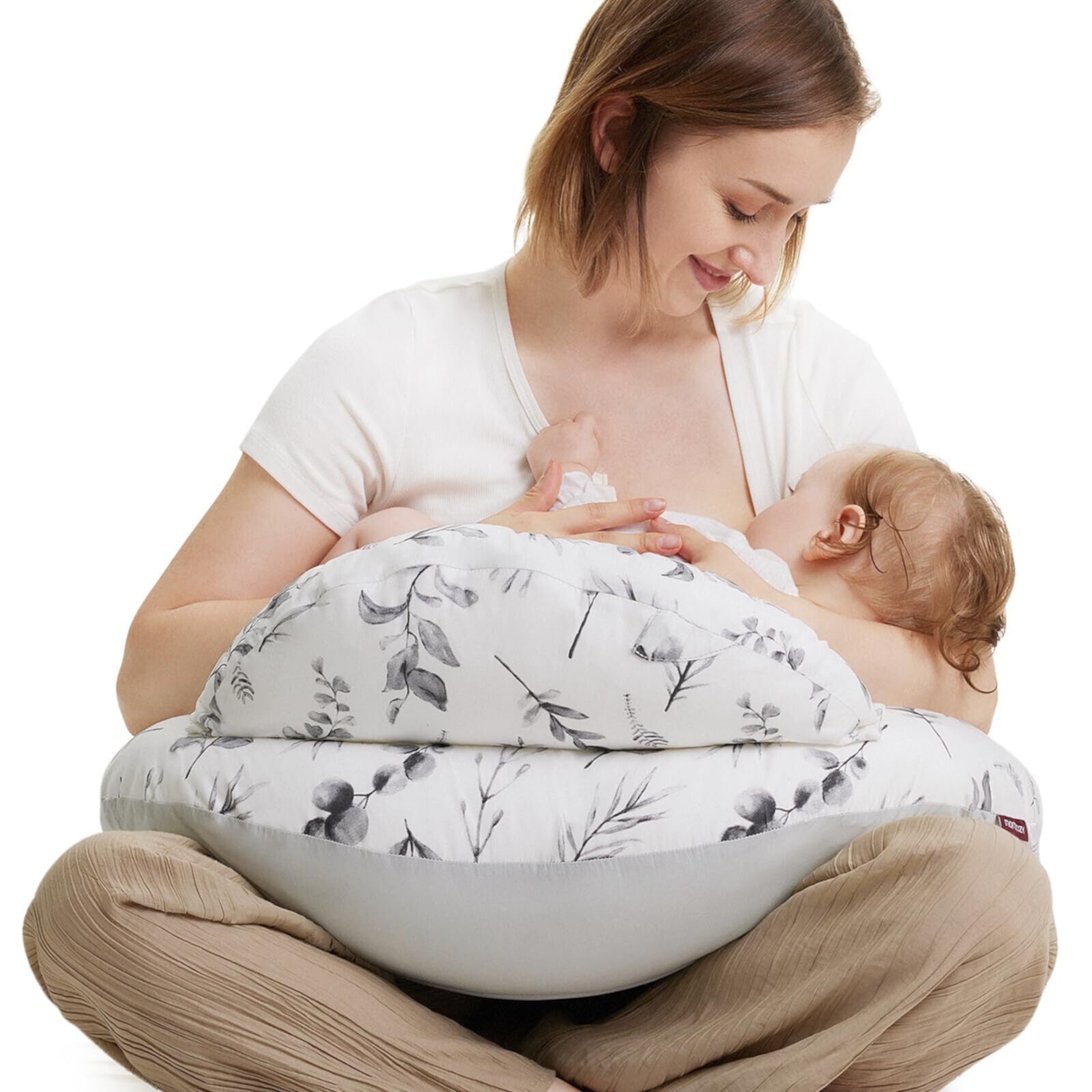 Momcozy Original Standard Size Nursing Pillow, Ergonomic Breastfeeding Pillows, Adjustable Waist Strap and Removable Cotton Cover Momcozy