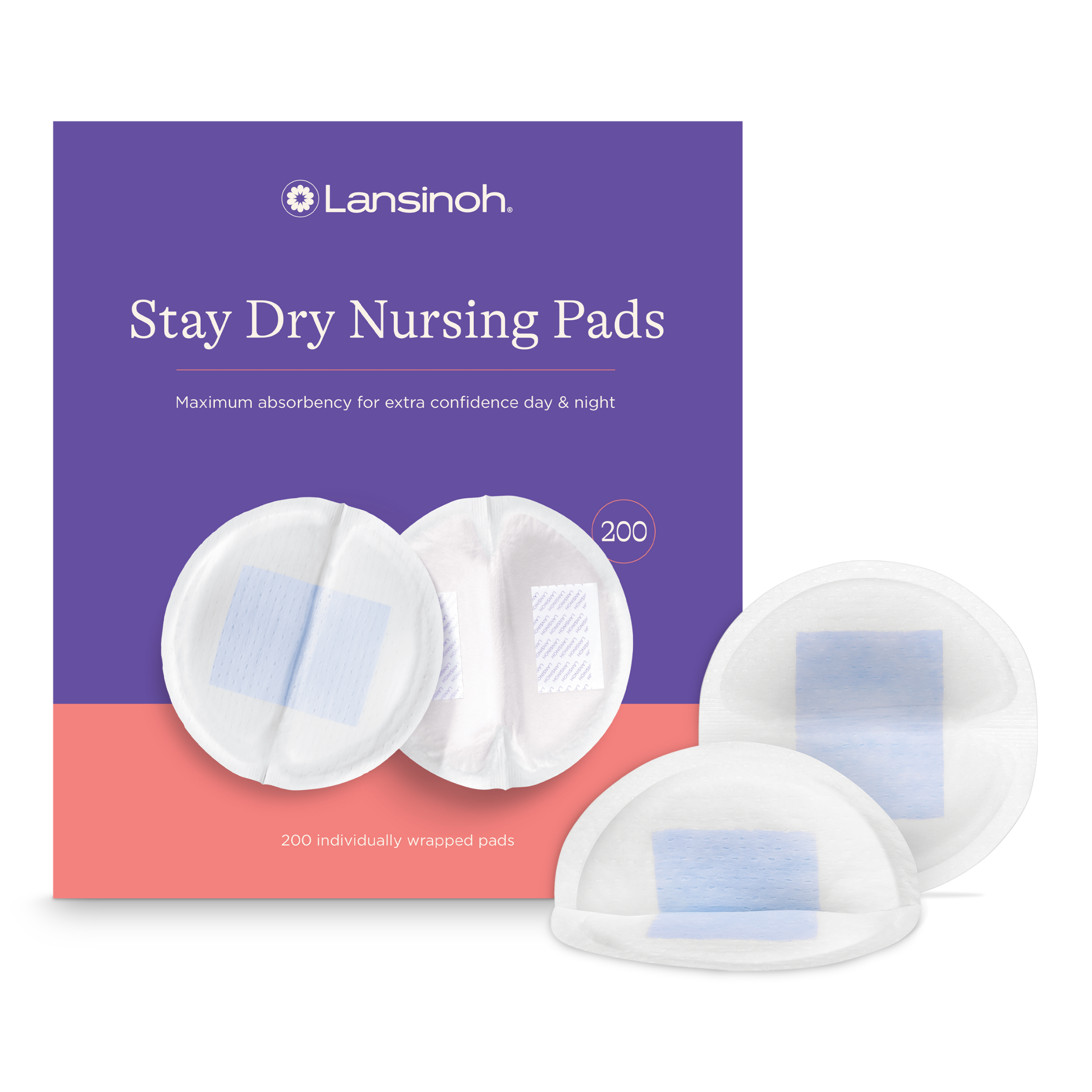 Lansinoh Stay Dry Disposable Nursing Pads, Soft and Super Absorbent Breast Pads, 200 Count Lansinoh