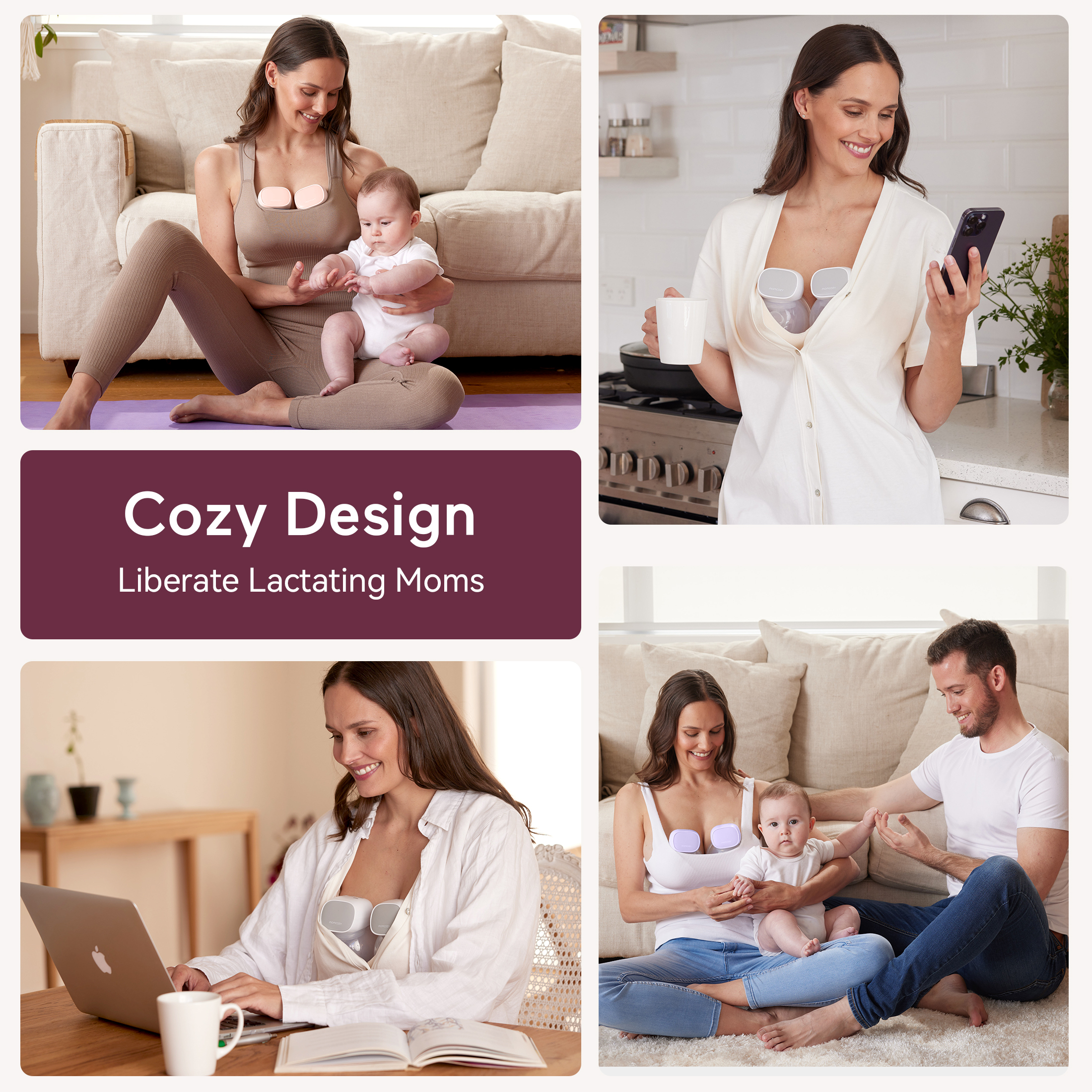 Momcozy S9 Pro Wearable Breast Pump Hands Free, Mom Cozy Electric Portable Breast Pump 24mm Purple Momcozy