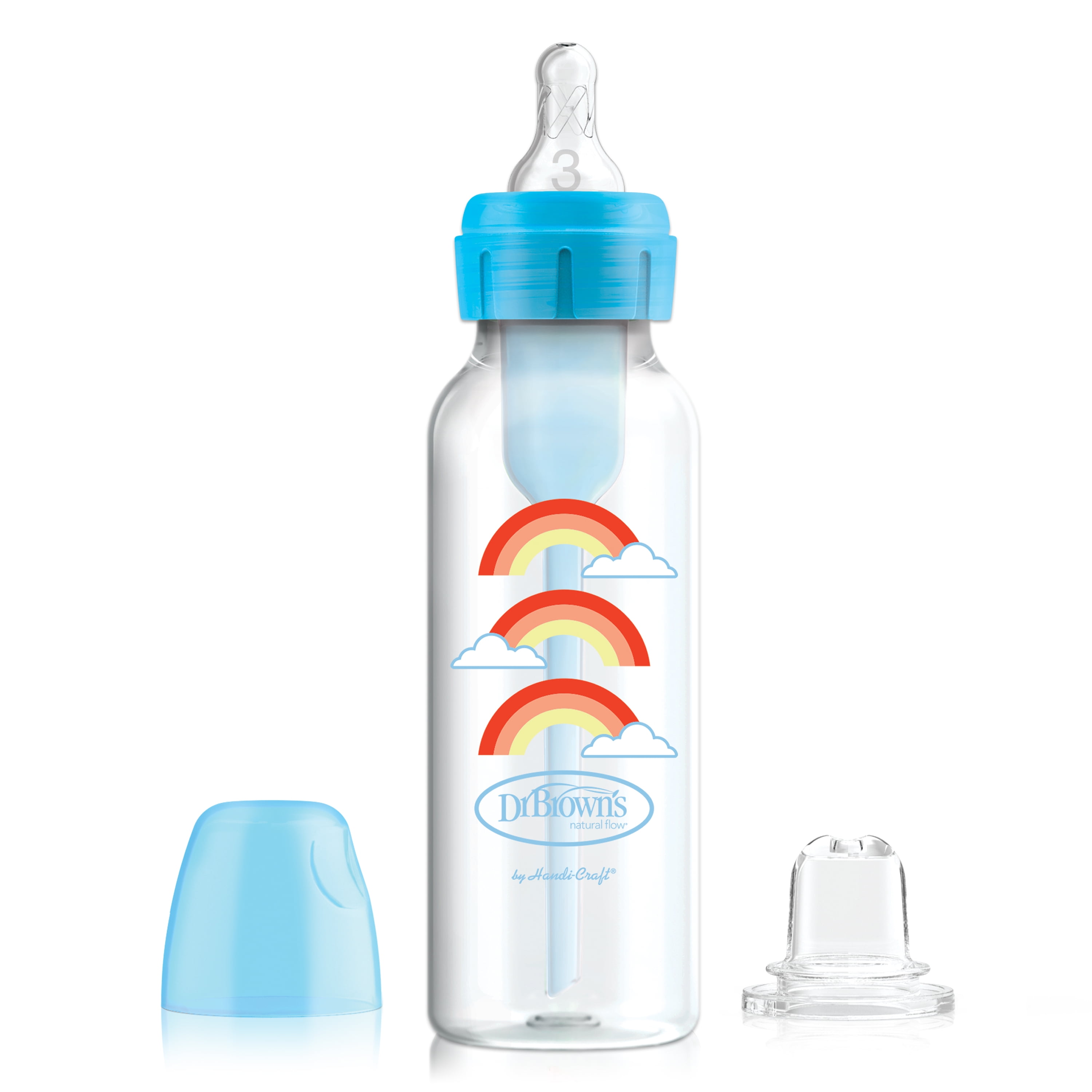 Dr. Brown's Natural Flow Anti-Colic Options+ Narrow Bottle to Sippy Starter Kit, 0m+, Blue, 2 Pack Dr. Brown's