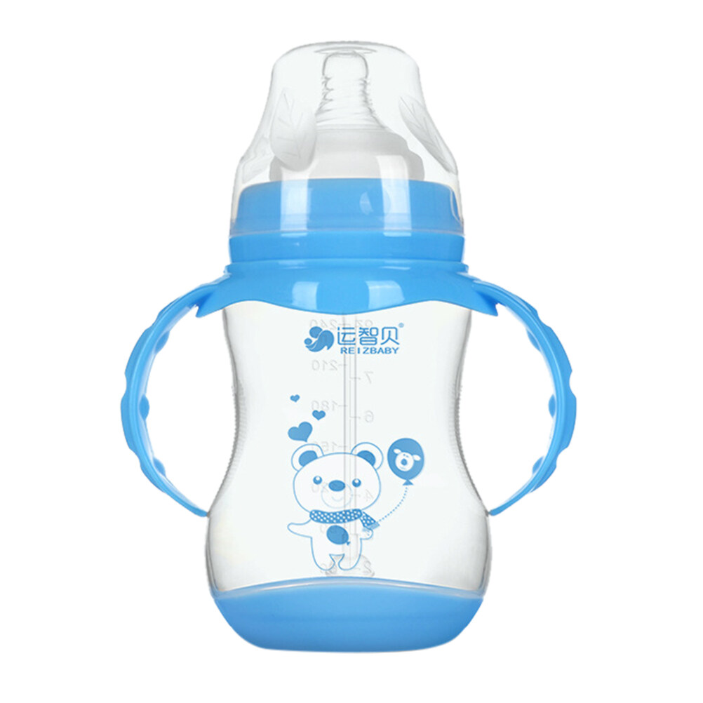 Hemoton 1pc Wide  Baby Feeding Milk Bottle with Handle Water Drinking Cup 240ml Hemoton