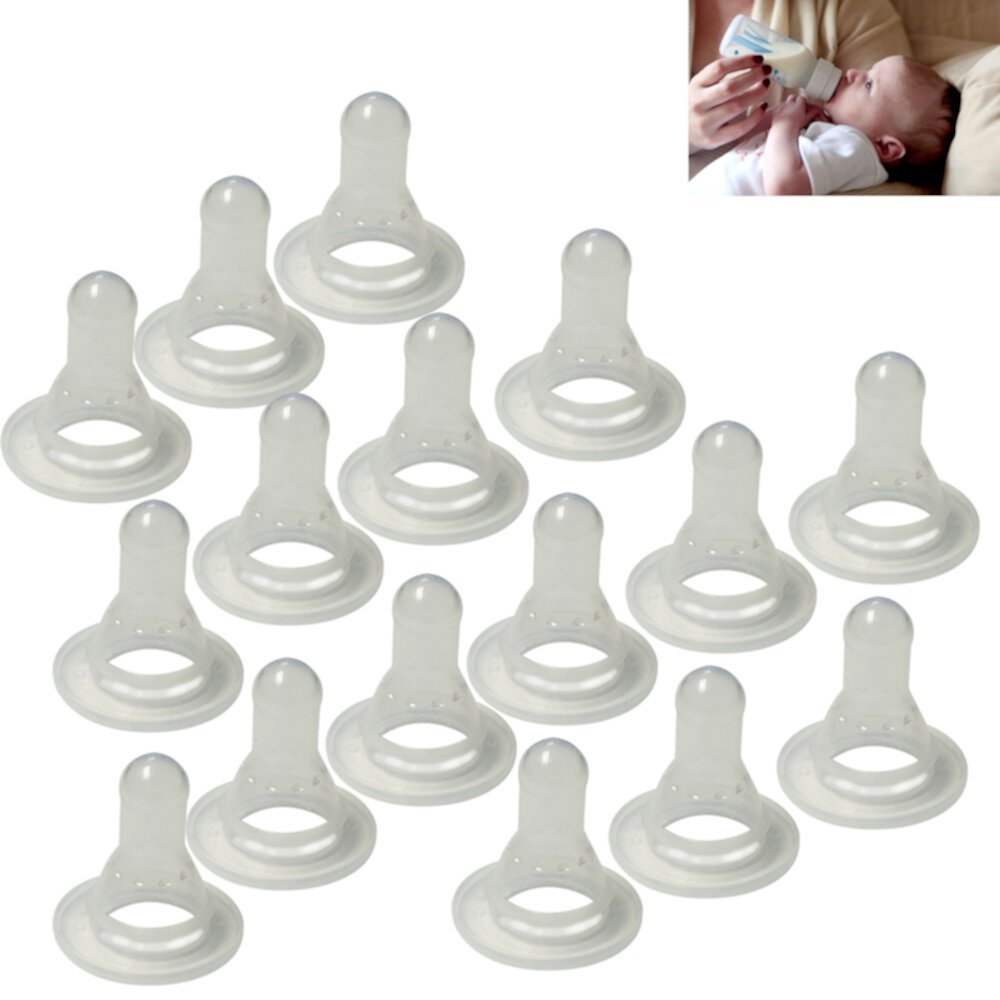 16 Baby Bottle Nipples Standard Consistent Flow Soft Nipple Feeding Reduce Colic AllTopBargains