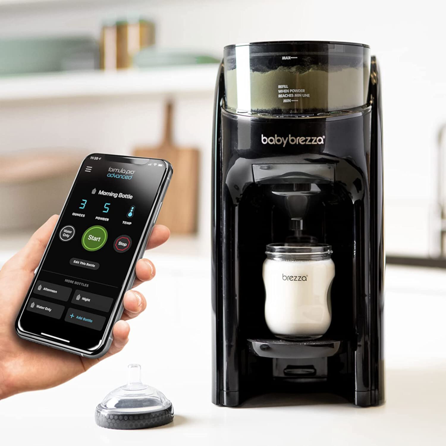 Baby Brezza Formula Pro Advanced WiFi Formula Dispenser Machine - Automatically Mix a Warm Formula Bottle Instantly - Easily Make Bottle with Automatic Powder Blending. Baby Brezza