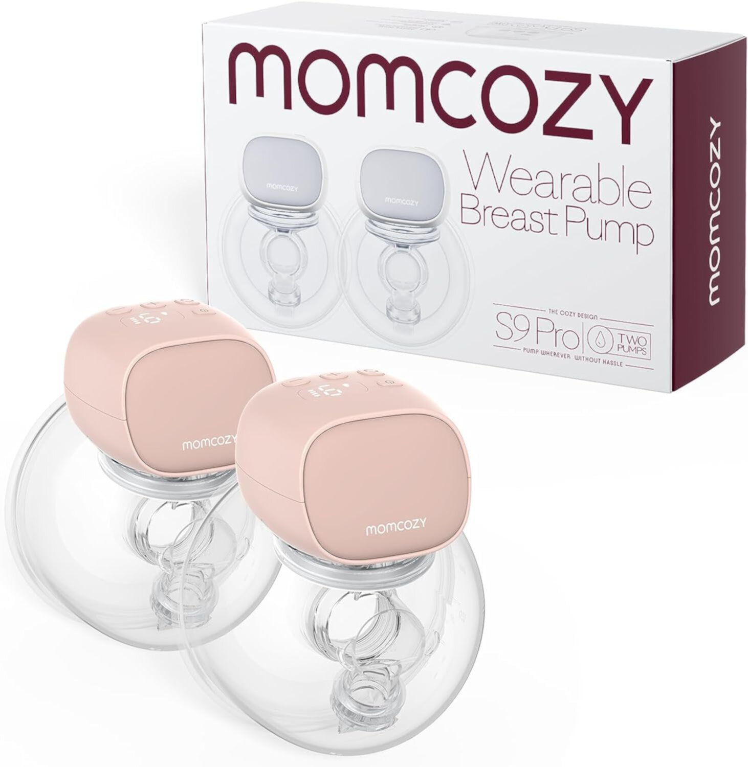 Momcozy Double Wearable Breast Pump S9 Pro, Mom Cozy Free Hands Breast Pump 24mm Pink Momcozy