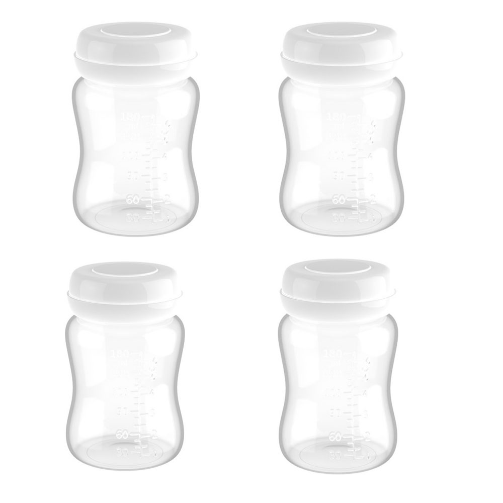 4Pcs Breastmilk Bottles with Leak Proof Lids,6oz Reusable Wide Neck Bottles for Breast Milk Collection & Storage Replace Bottles Color Profit Kids