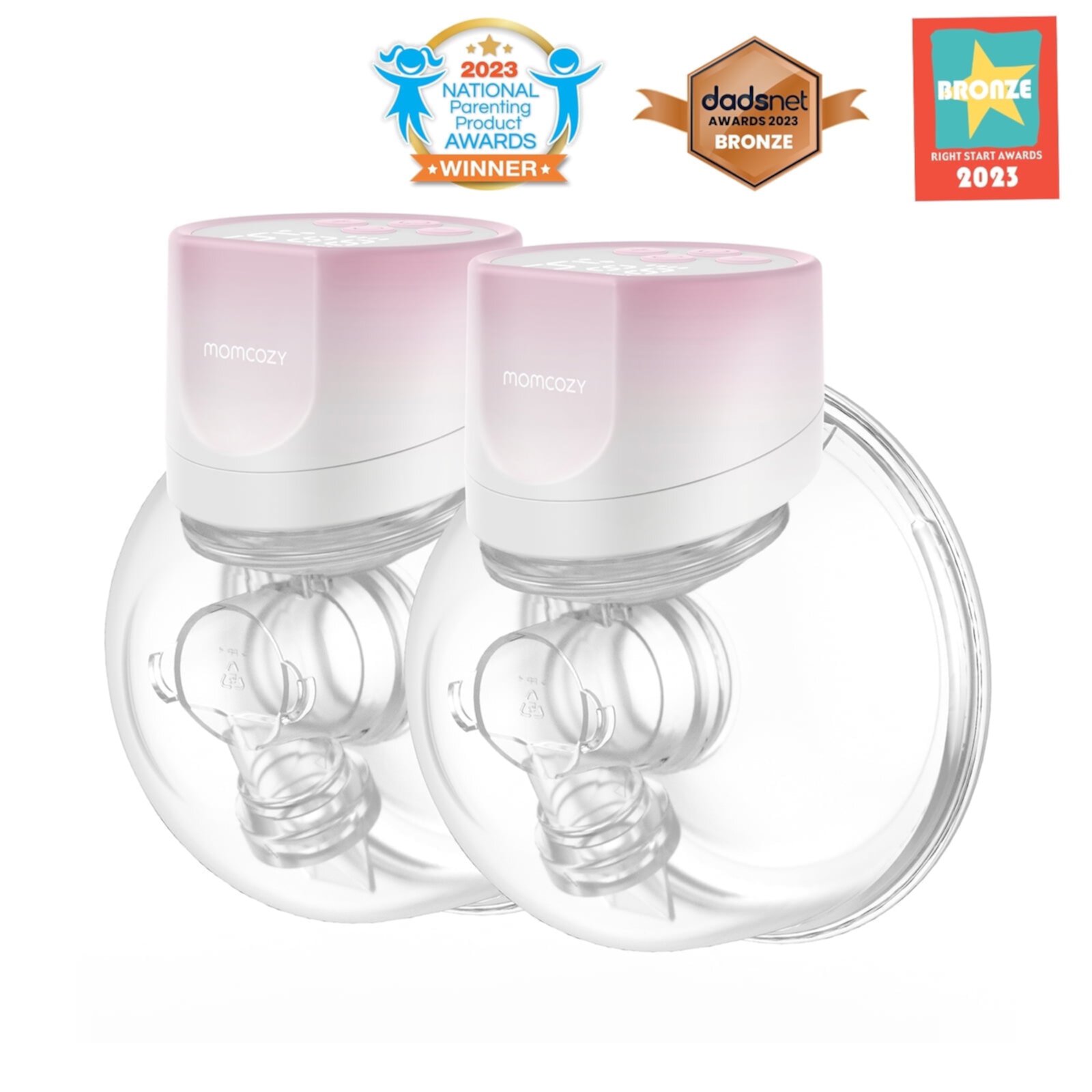 Momcozy S12 Pinky Pro Electric Hands Free Breast Pump Wearable, 24mm 2 Pack Pink Momcozy