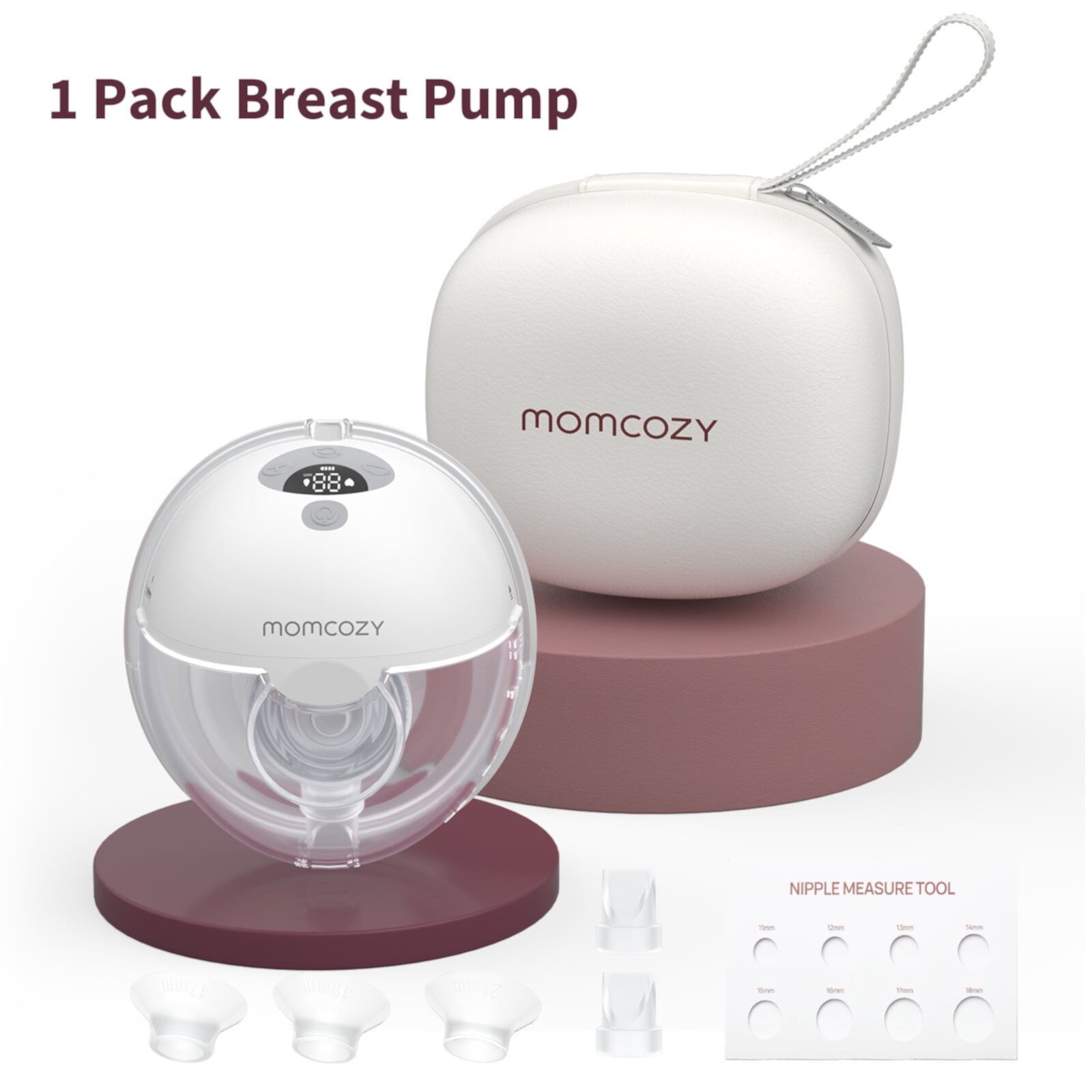 Momcozy M5 Wearable Breast Pump with 3 Modes & 9 Levels, Gray 1 Count Momcozy