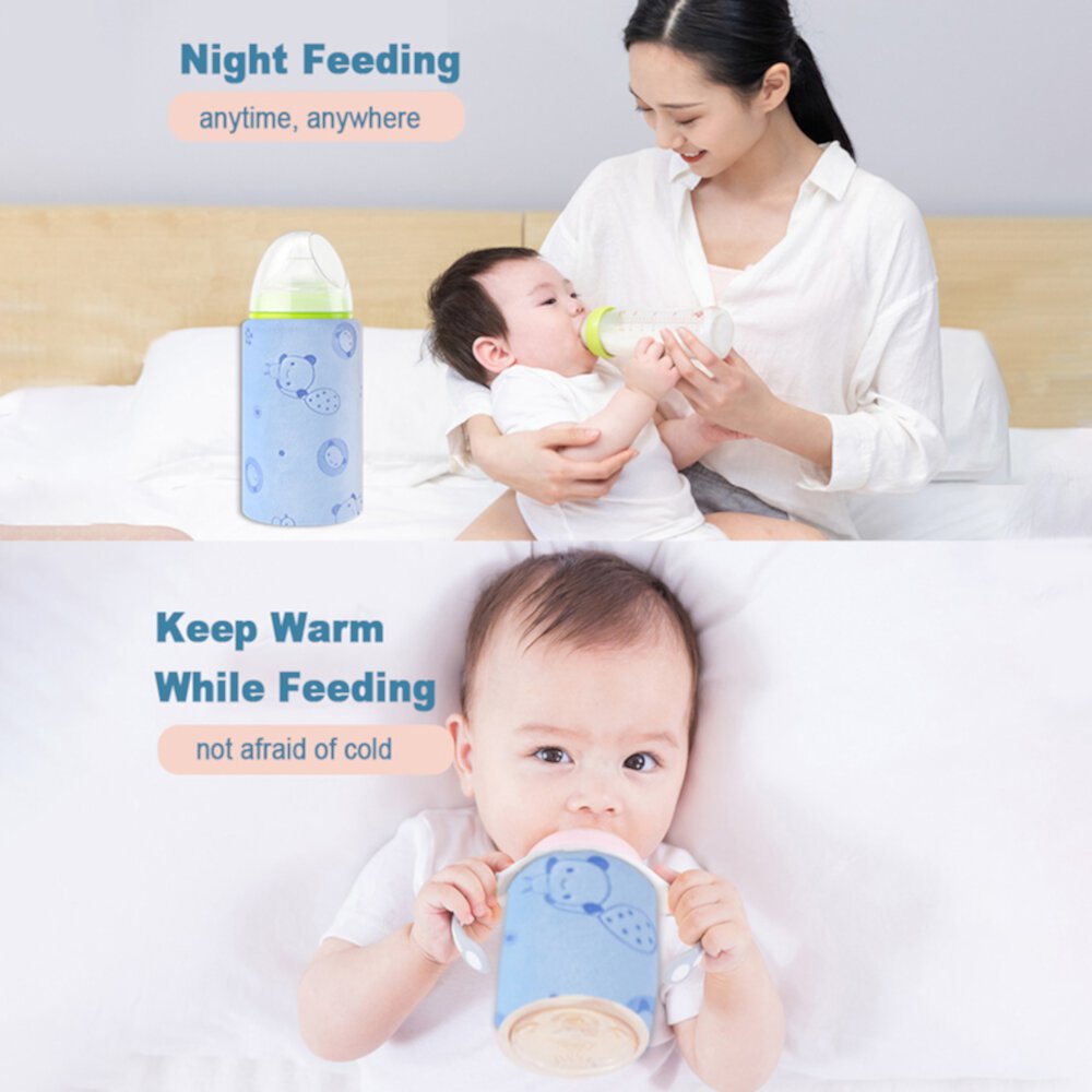 Baby Bottle Warmer, Fast Milk Warmer Babies Food Heater, USB 3 Temperature Adjustable Insulation Sleeve Thermostat for Car, Home and On the Go Unbrand