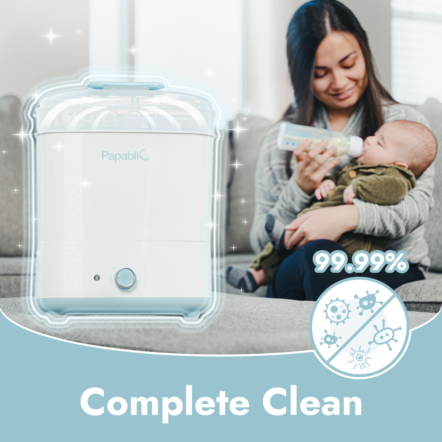 Papablic 11 Bottle Capacity Baby Bottle Electric Steam Sterilizer and Dryer Machine, Best Gift Papablic