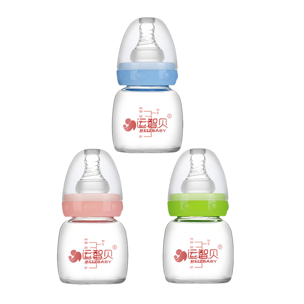 3 Pcs Breast Feeding Bottle Glass Baby Water Bottles 4 Oz Drinking Milk Storage Nobrand