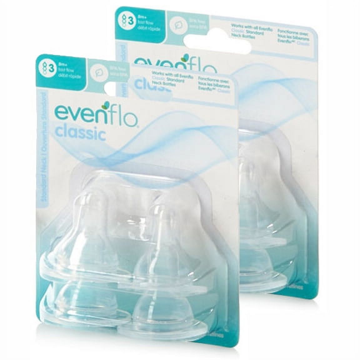 Evenflo Classic Fast Flow Silicone Nipples 4 ea (Pack of 2) Evenflo