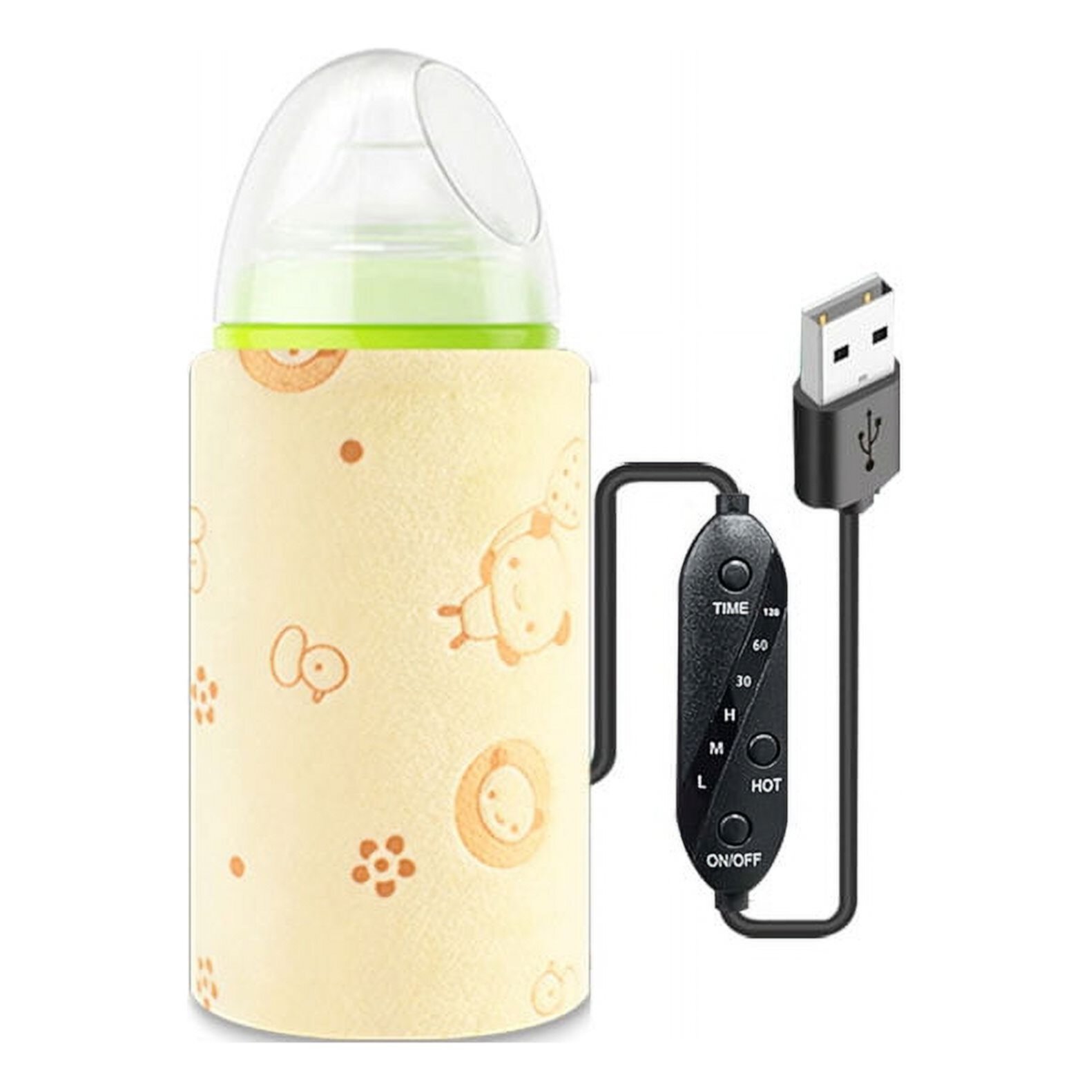 Baby Bottle Warmer, 3 Temperature Adjustable USB Portable Travel Milk Heat Keeper, Infant Bottle Insulation Sleeve Thermostat for Car, Home and On the Go Unbrand