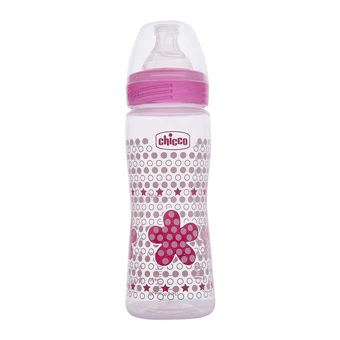 Chicco Well-Being 330 ml Feeding Bottle (Pink) Chicco