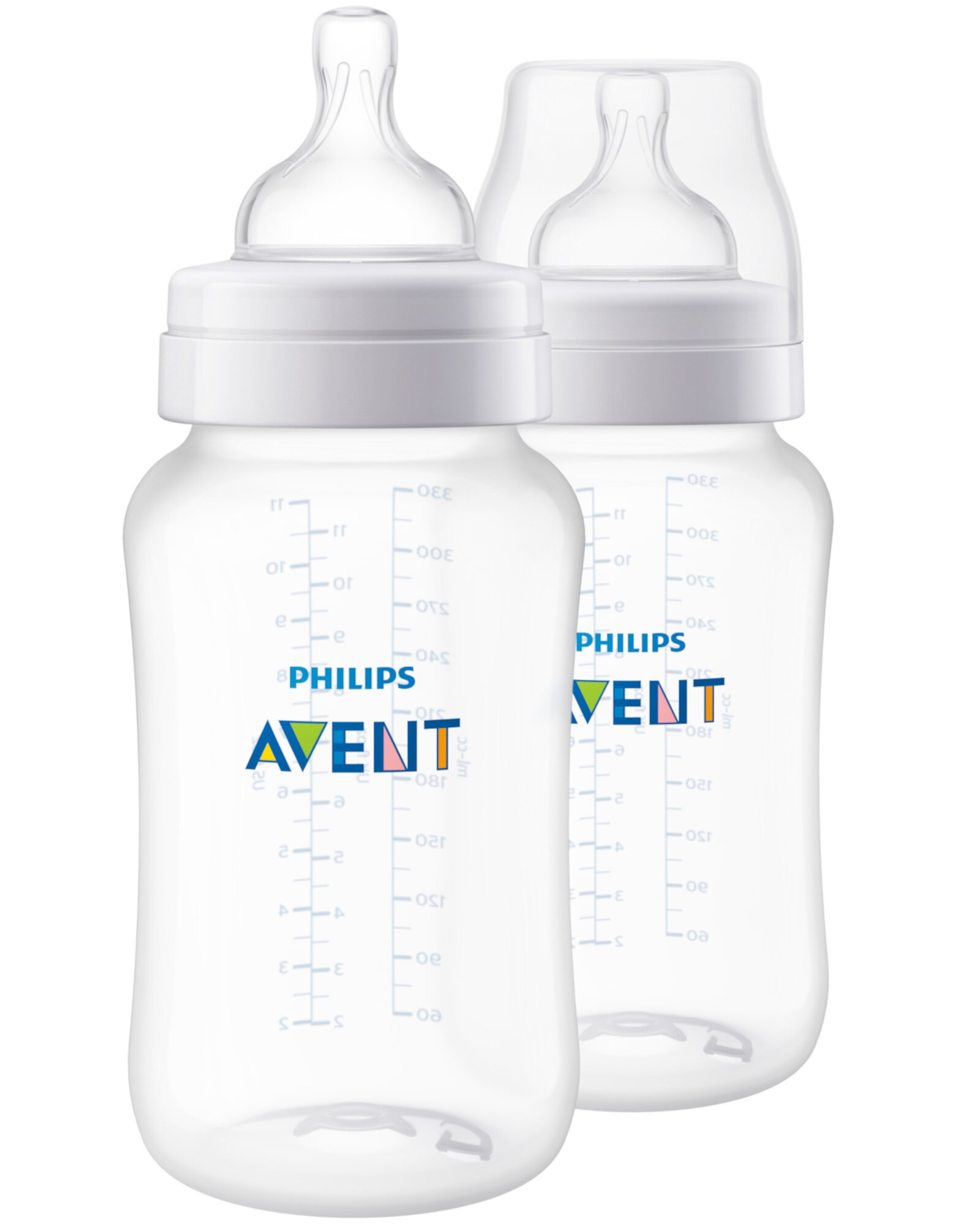 Philips Avent Anti-colic Baby Bottle, 11oz, 2pk, Clear, SCF406/24/3 Philips Avent