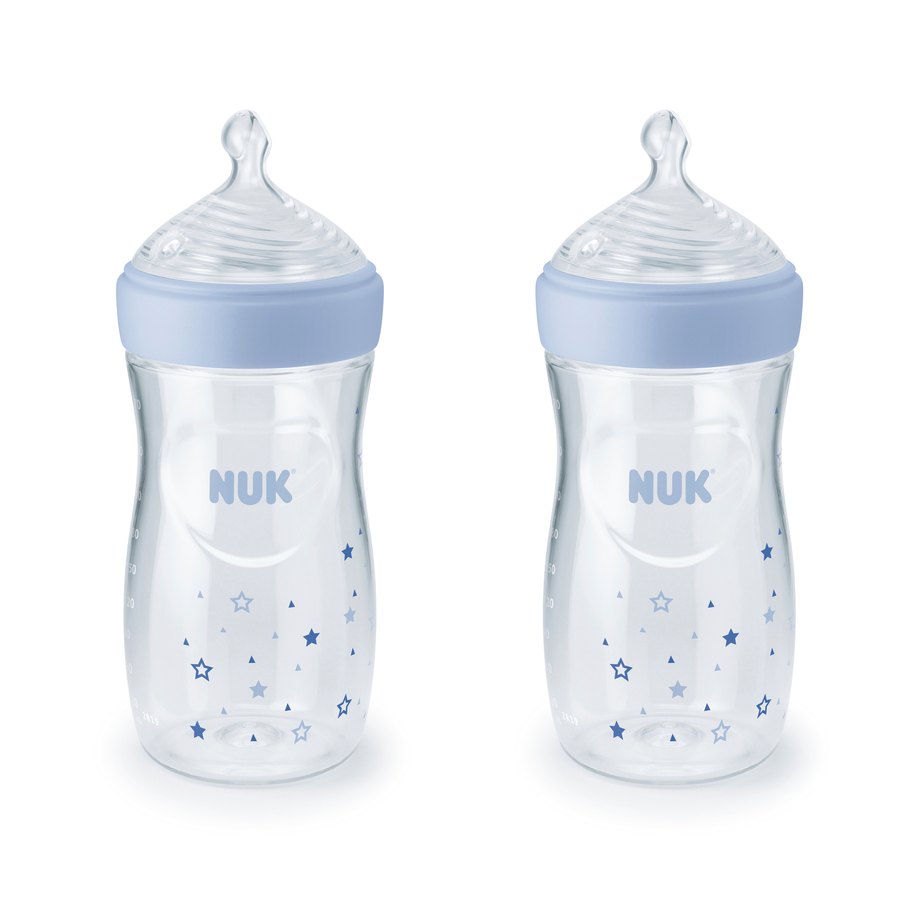 NUK Simply Natural Bottle with SafeTemp, 9 oz, 2 Pack, 1+ Months NUK