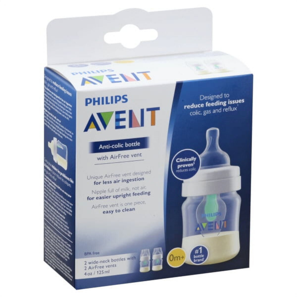 Philips Avent Anti-colic Baby Bottle with AirFree vent 4 Oz 4pk, SCF400/44 Philips Avent