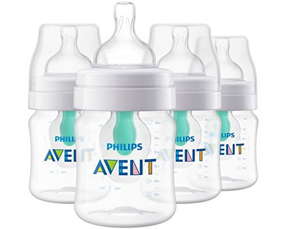 Philips Avent Anti-colic Baby Bottle with AirFree vent 4 Oz 4pk, SCF400/44 Philips Avent