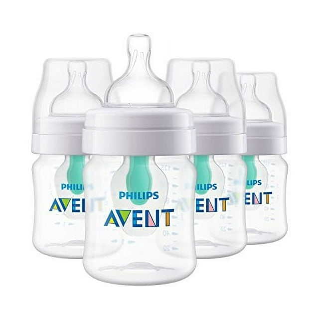 Philips Avent Anti-colic Baby Bottle with AirFree vent 4 Oz 4pk, SCF400/44 Philips Avent