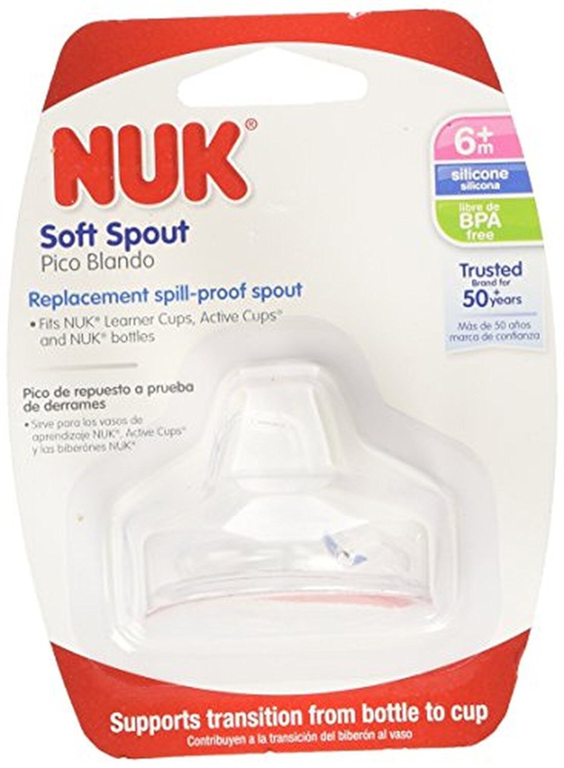 Nuk Clear Silicone Replacement Soft Spouts (Pack of 4) NUK