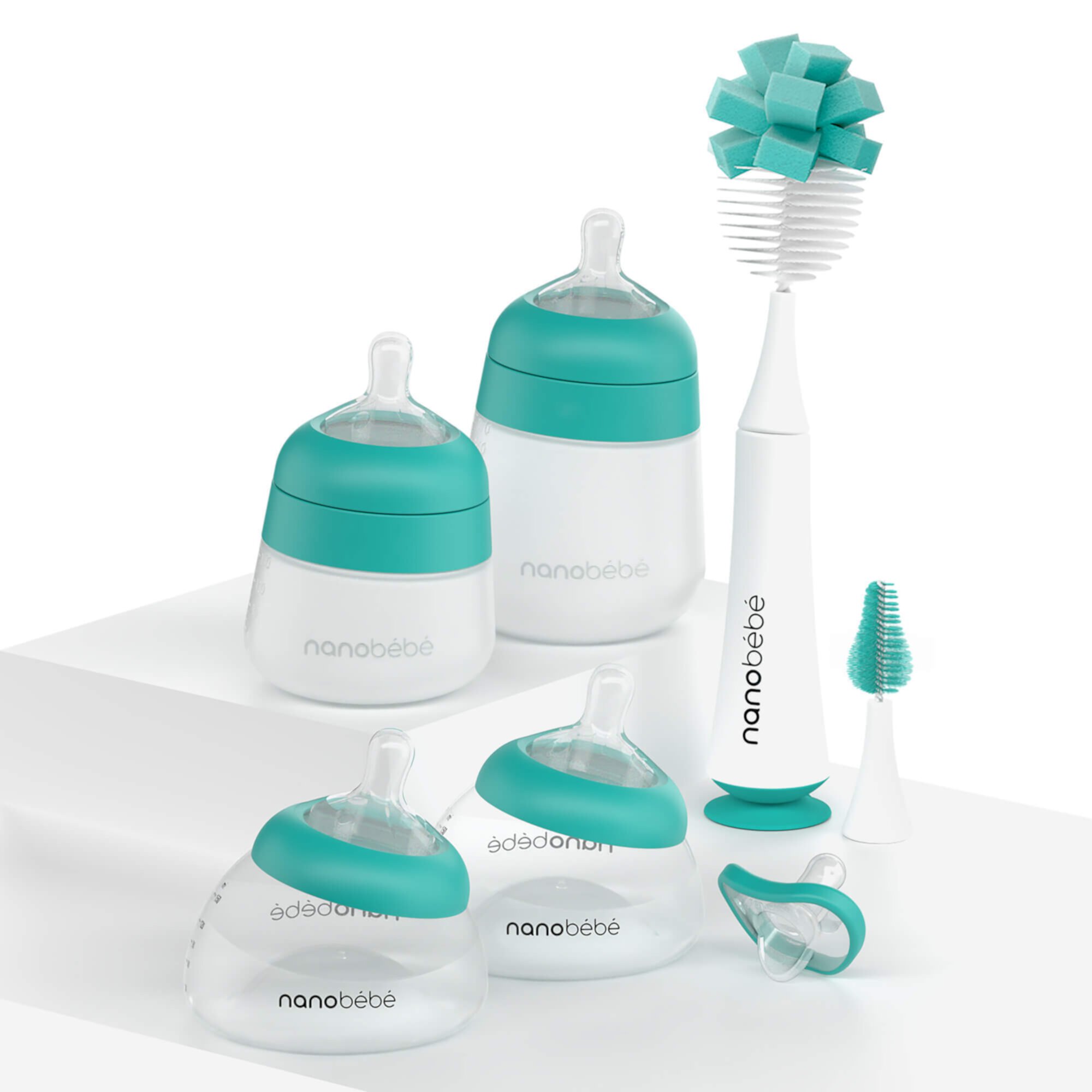 Exclusive Nanobebe Teal Early Essentials Anti-Colic Baby Bottle Gift Set | Newborns & Infants Nanobebe