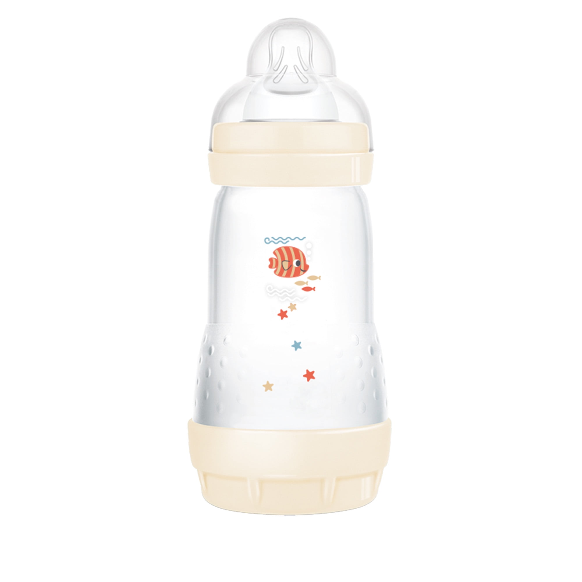 MAM Easy Start Anti-Colic Bottle 9 oz (1-Count), Baby Essentials, Medium Flow Bottles with Silicone Nipple, Baby Bottles for Baby - Linen MAM