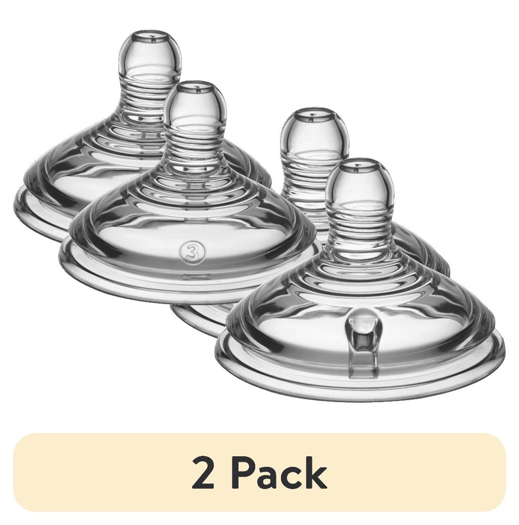 (2 pack) Tommee Tippee Natural Start Baby Bottle Nipples, Fast Flow, 6+ Months, Breast-like, Anti-Colic Valve, Soft Silicone, 2 Pack Tommee Tippee