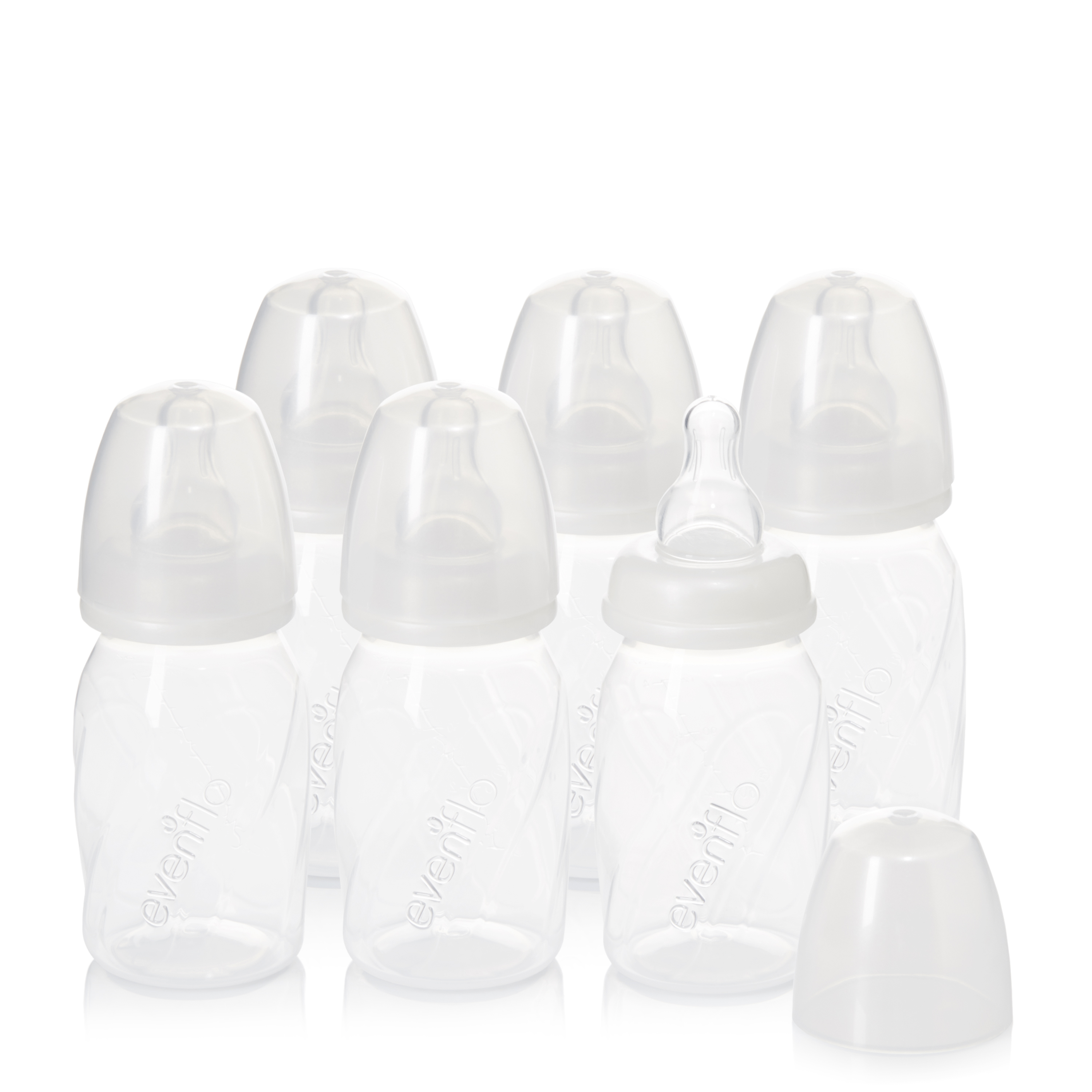 Evenflo Feeding Vented+ BPA-Free Polypropylene Baby Bottles - 4oz, Clear, 6ct Evenflo