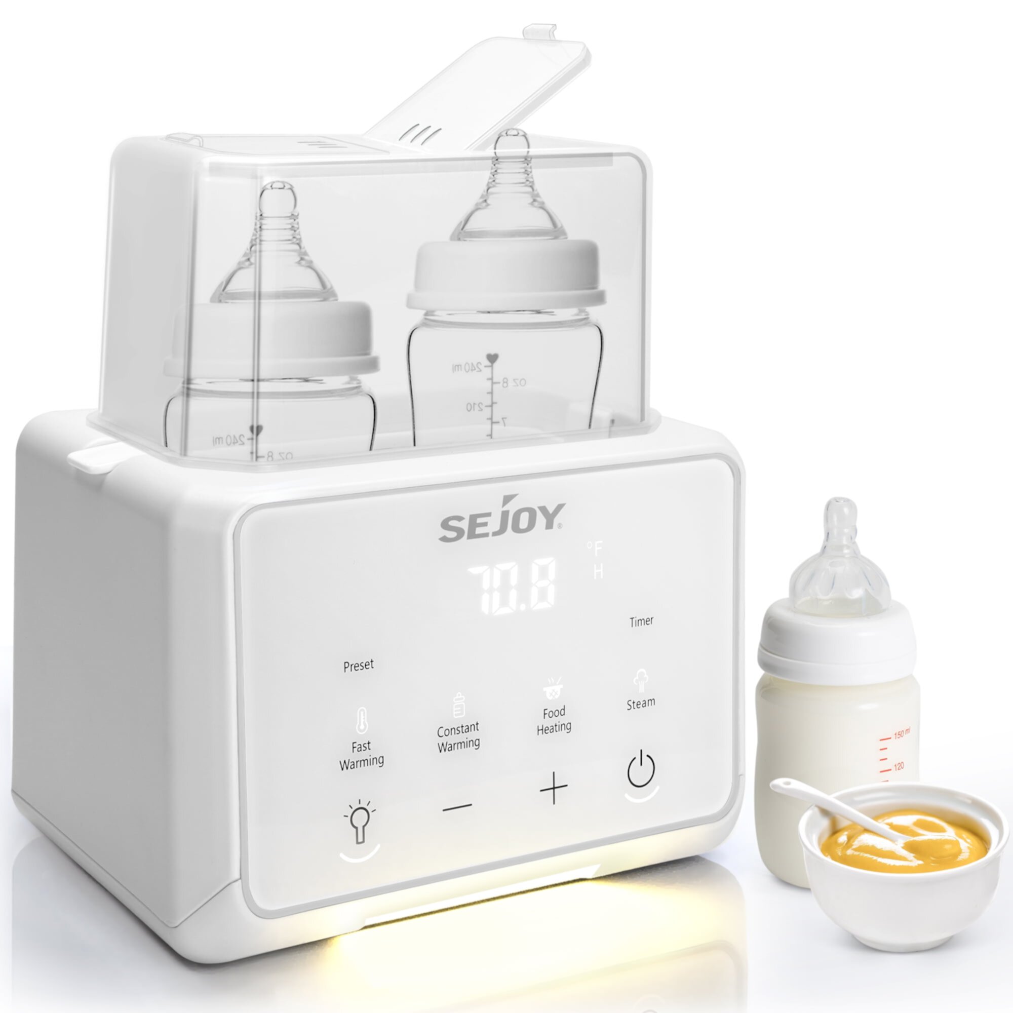 Sejoy Baby Bottle Warmer, Fast Baby Food Heater for Breast Milk and Formula, Steam Sterilizer, Pink Sejoy