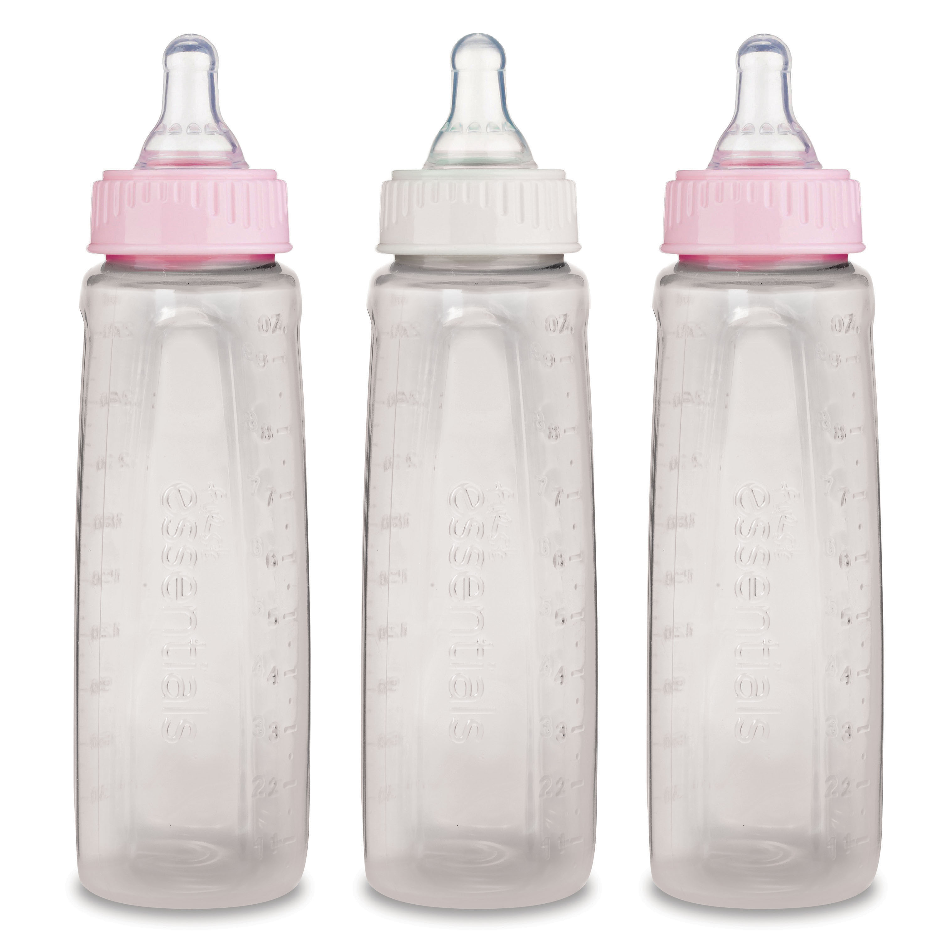 First Essentials by NUK Clear View® Bottle, 9 oz., Medium Flow, 3-Pack, Colors May Vary NUK