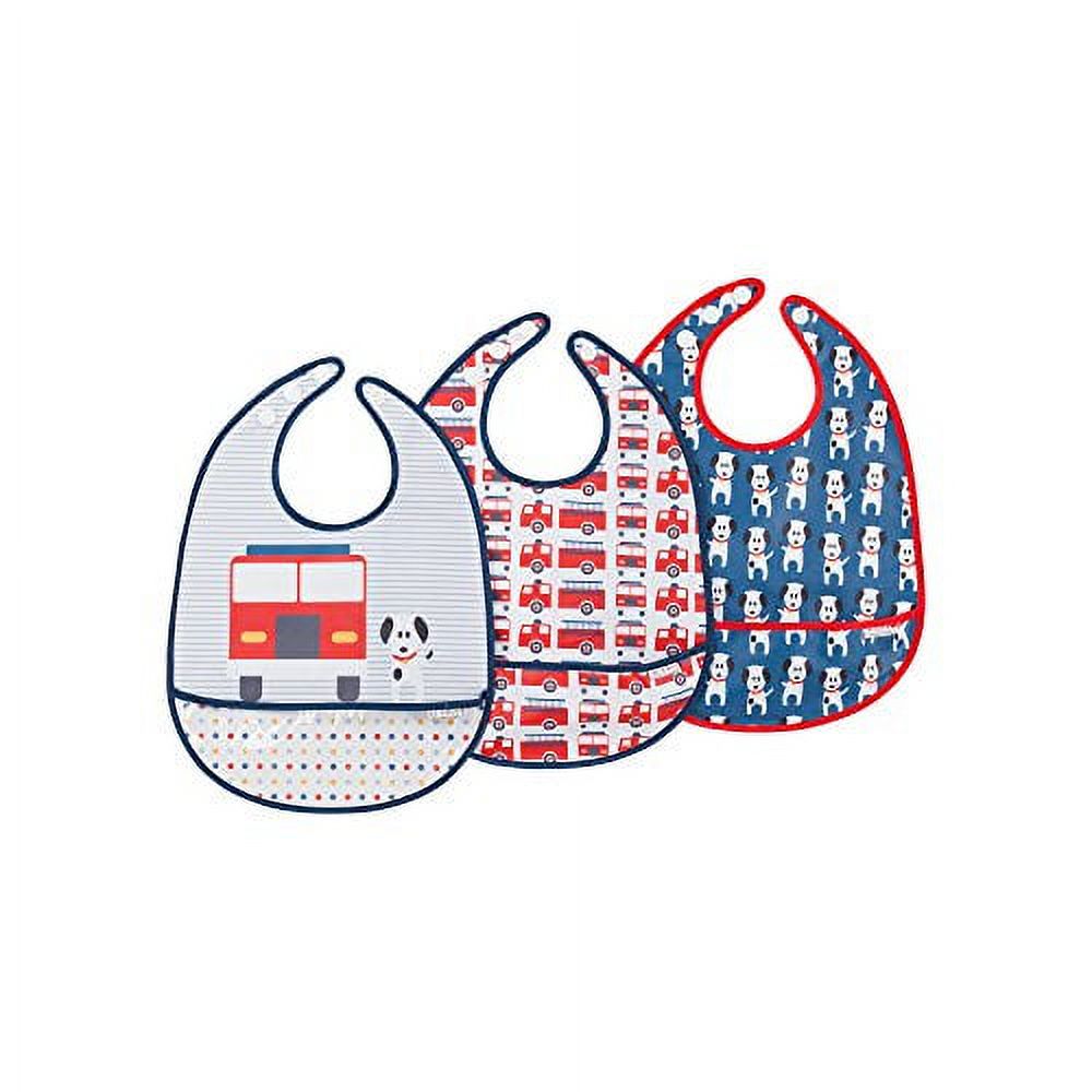 JJ Cole Bib Set - Set of 3 Fire Engines and Dogs Bibs JJ Cole